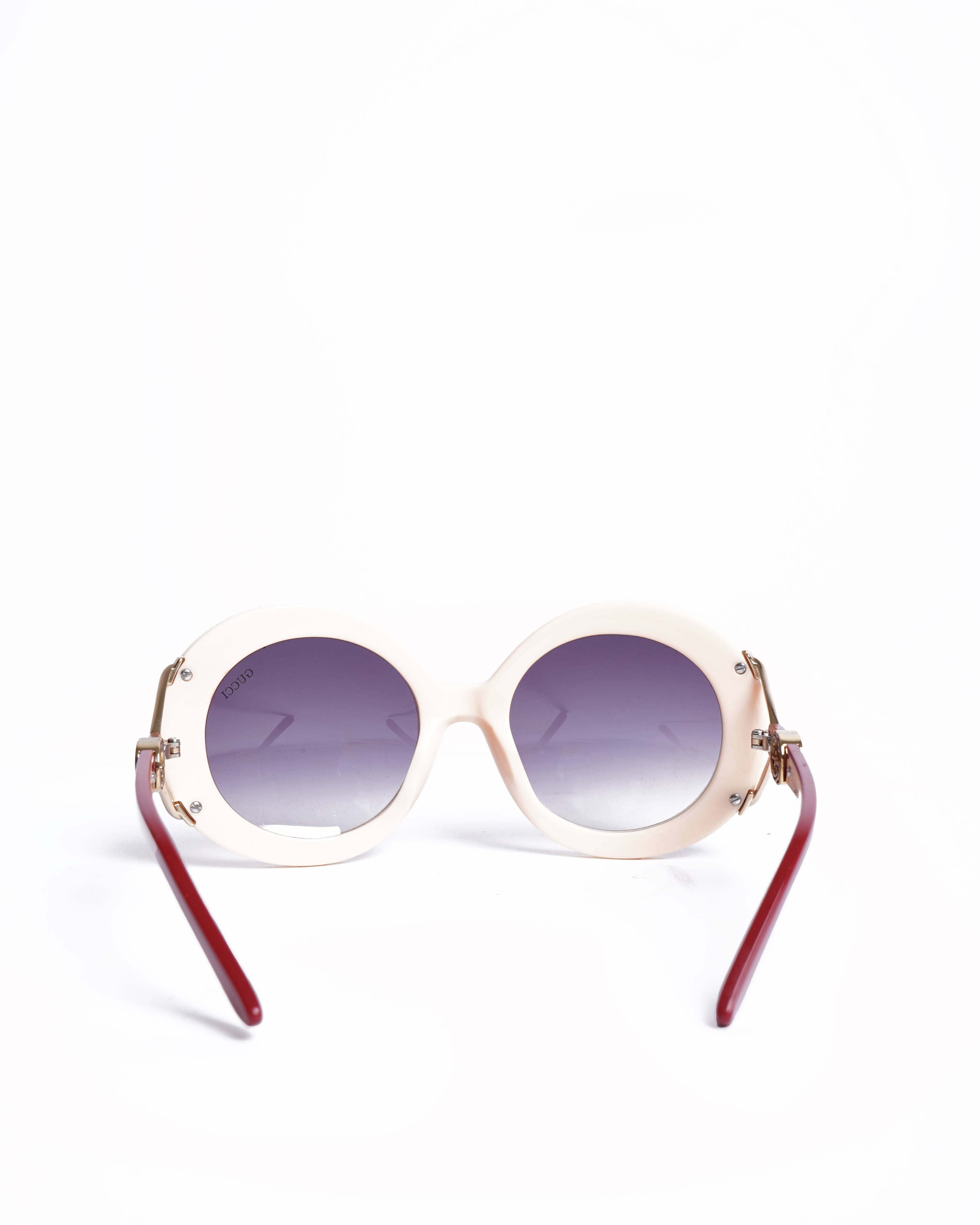 Vintage Gucci Oval Sunglasses In Peach