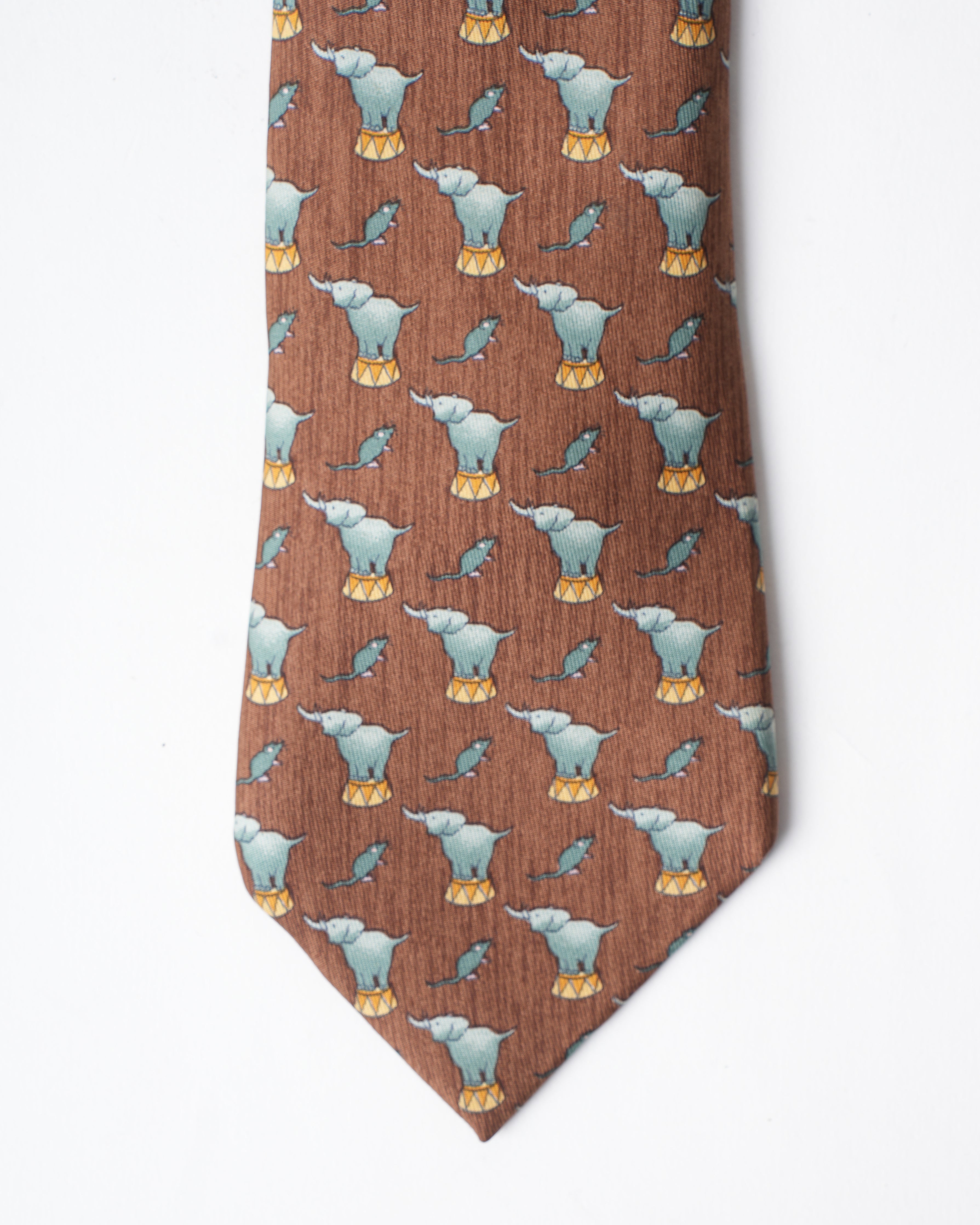 Hermes Elephant On Trumpet Tie