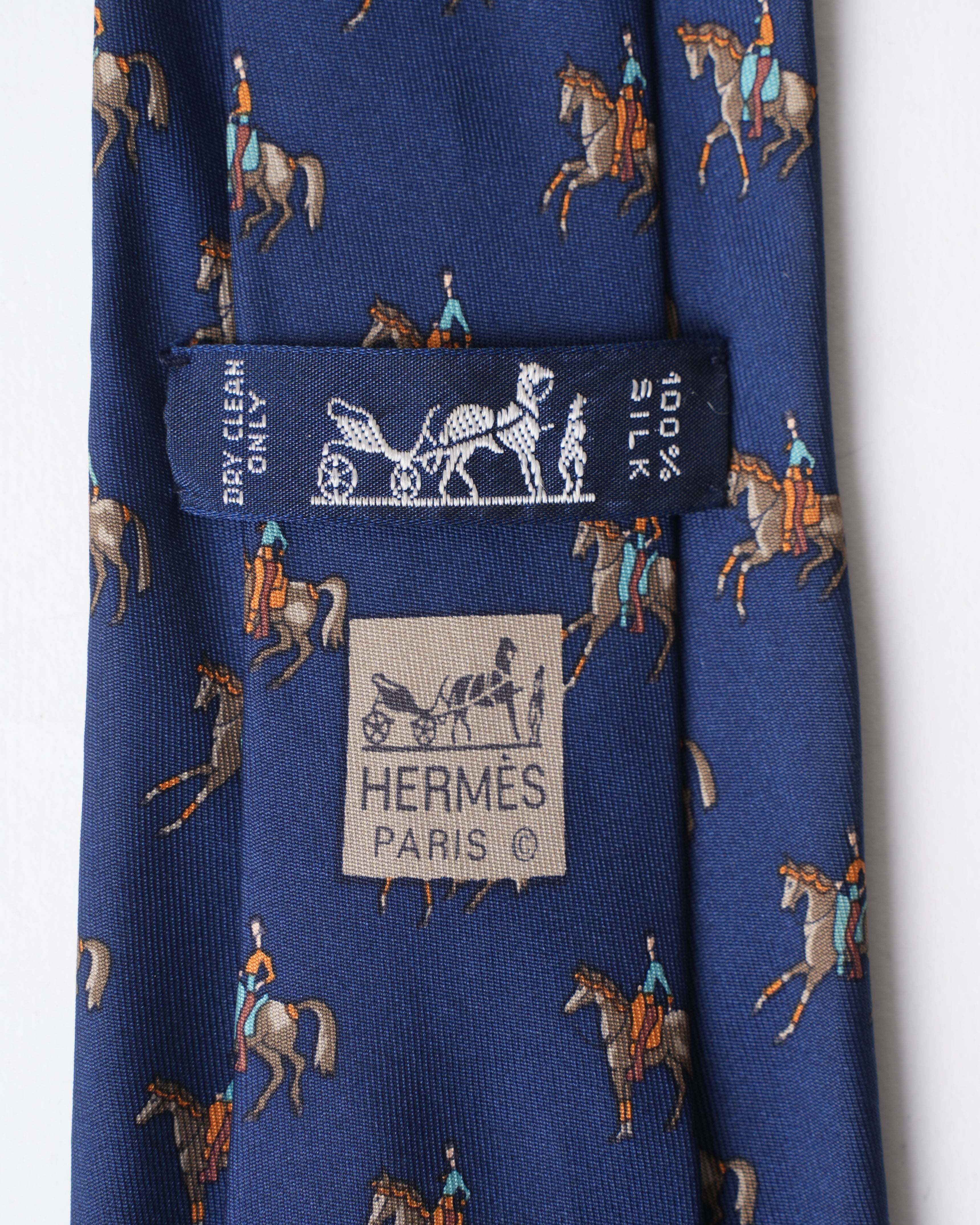 Hermes Rider Blue Tie