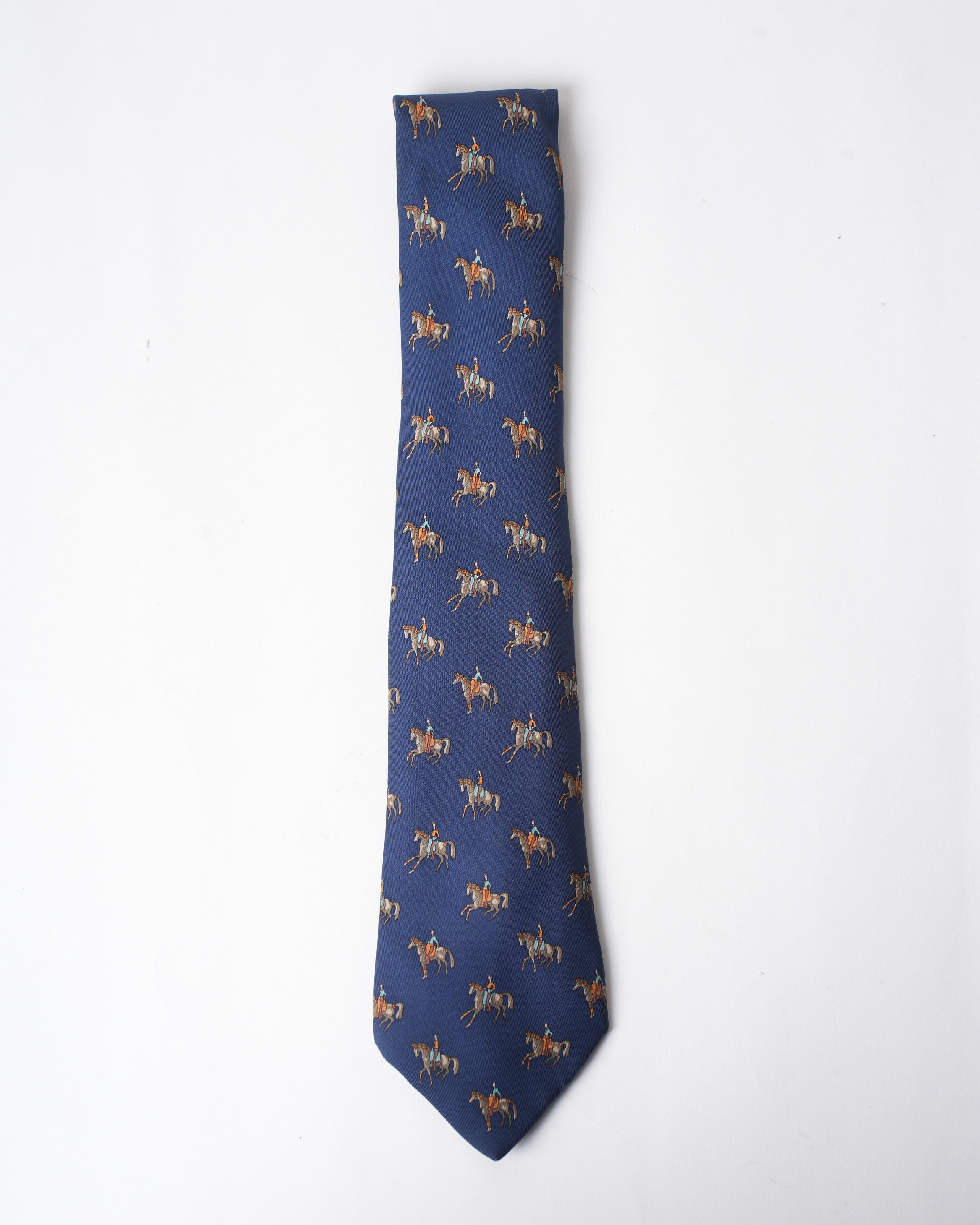 Hermes Rider Blue Tie