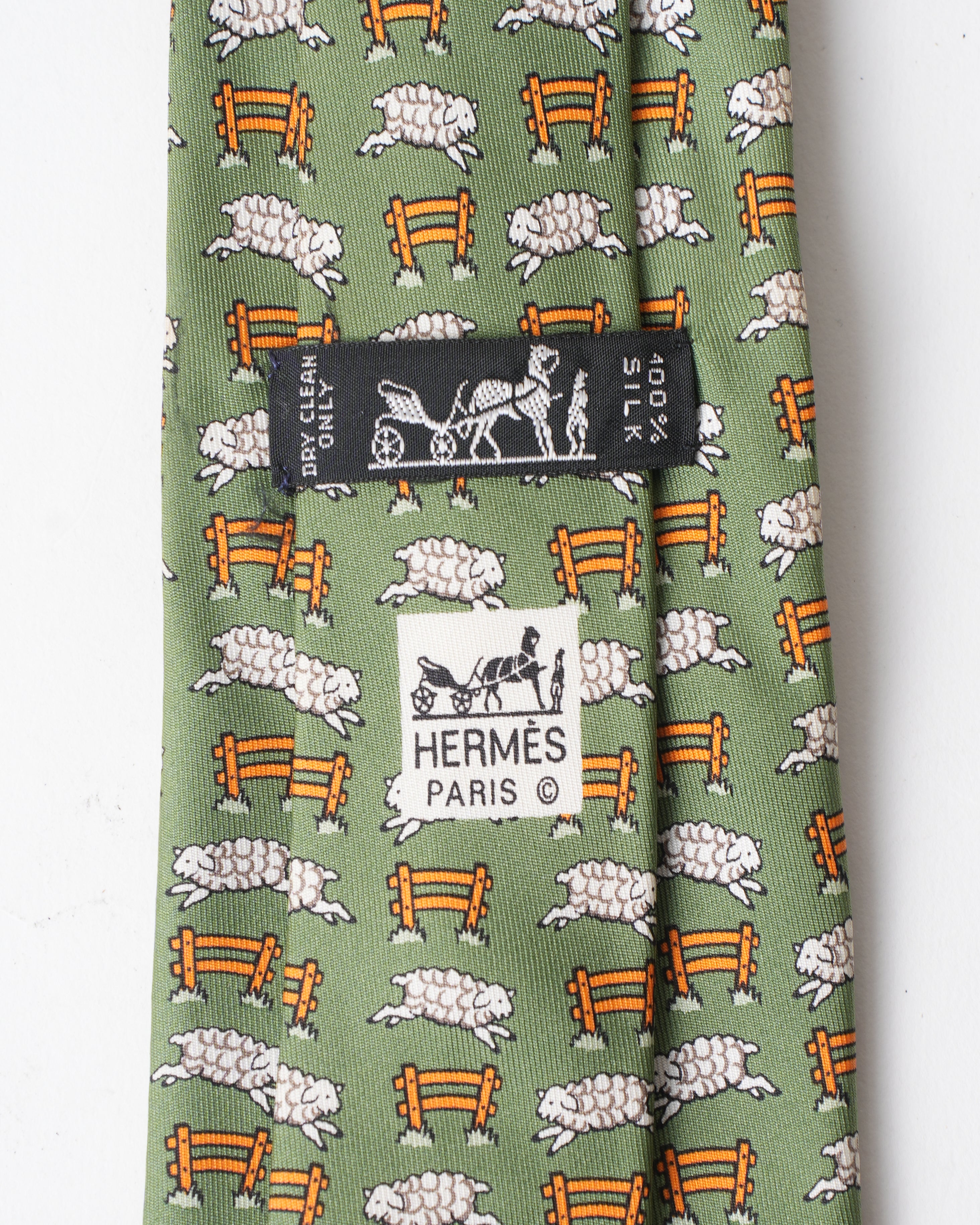 Hermes Fency Sheep Tie