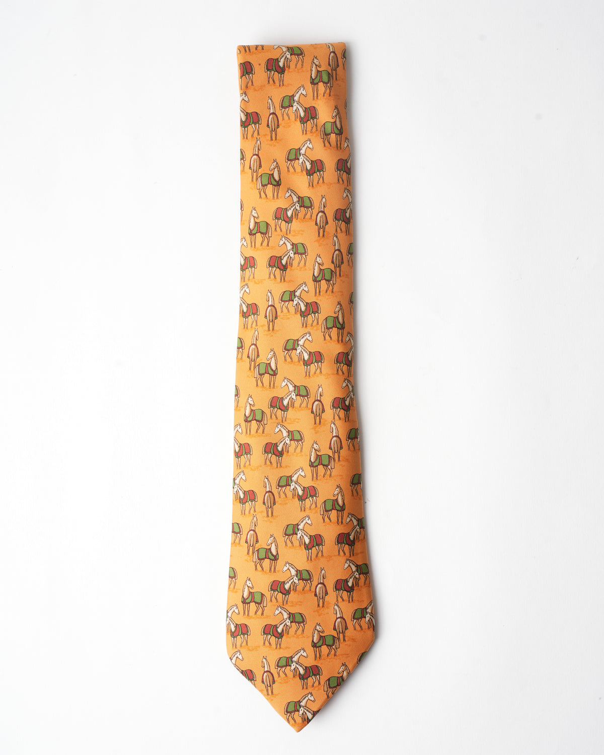 Hermes Vintage Silk Orange Horse