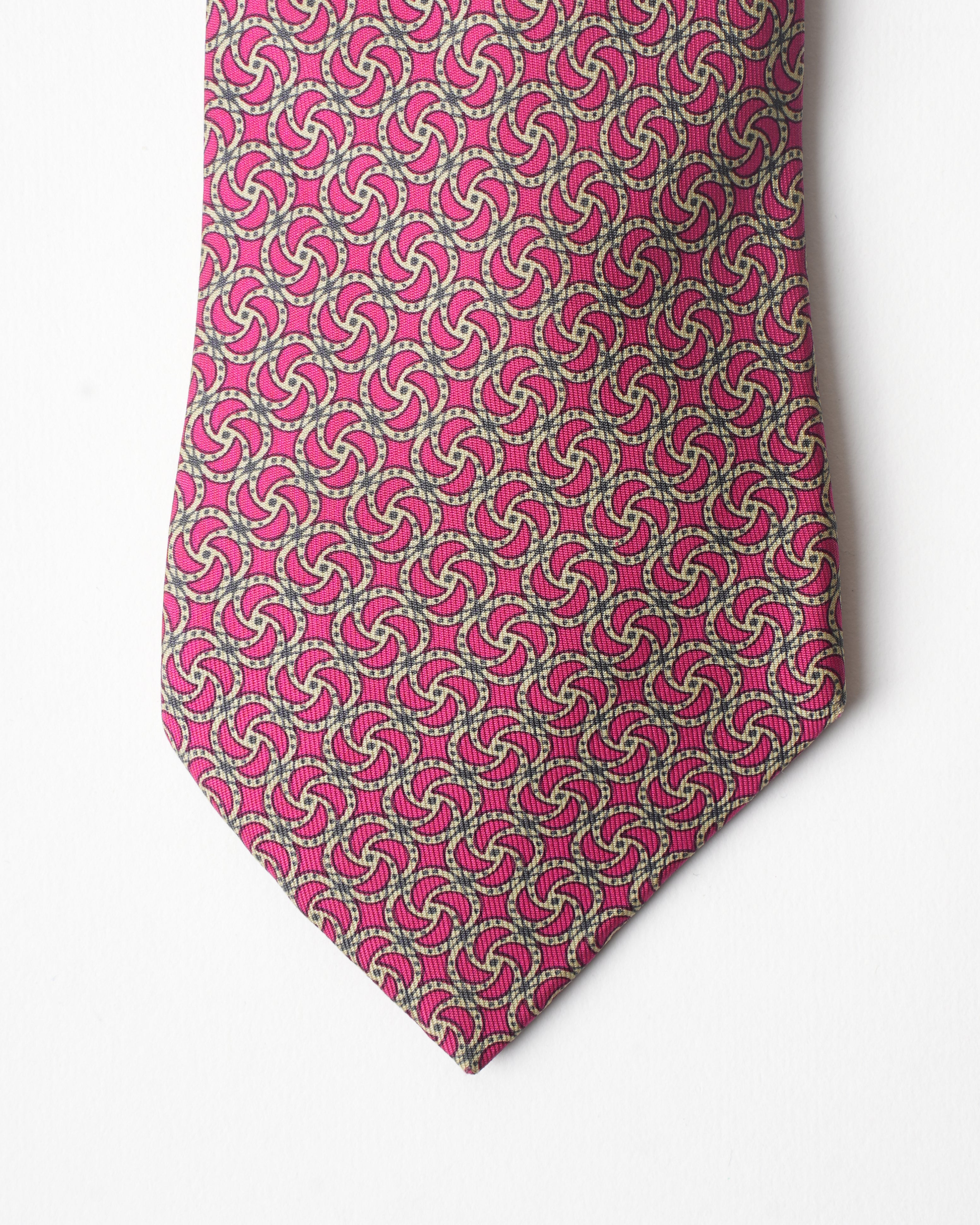 Hermes Vintage Silk Red spiral Tie