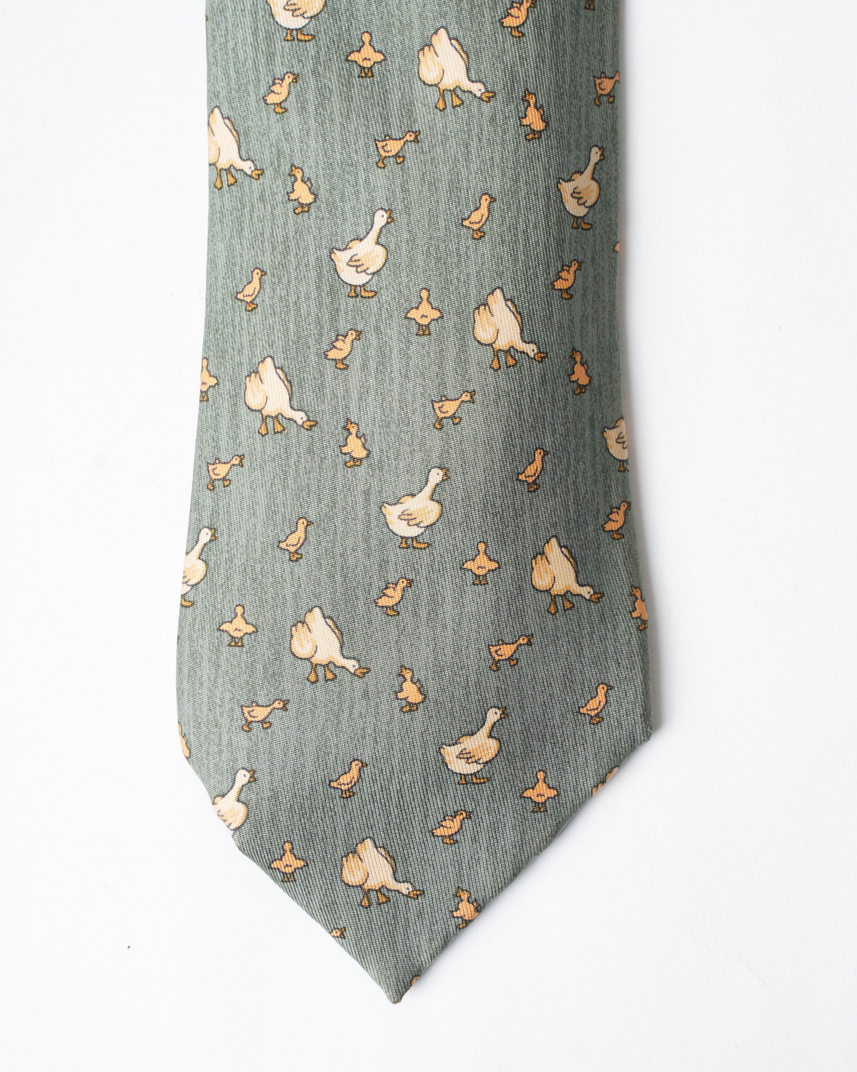 Hermes Green Duck Tie