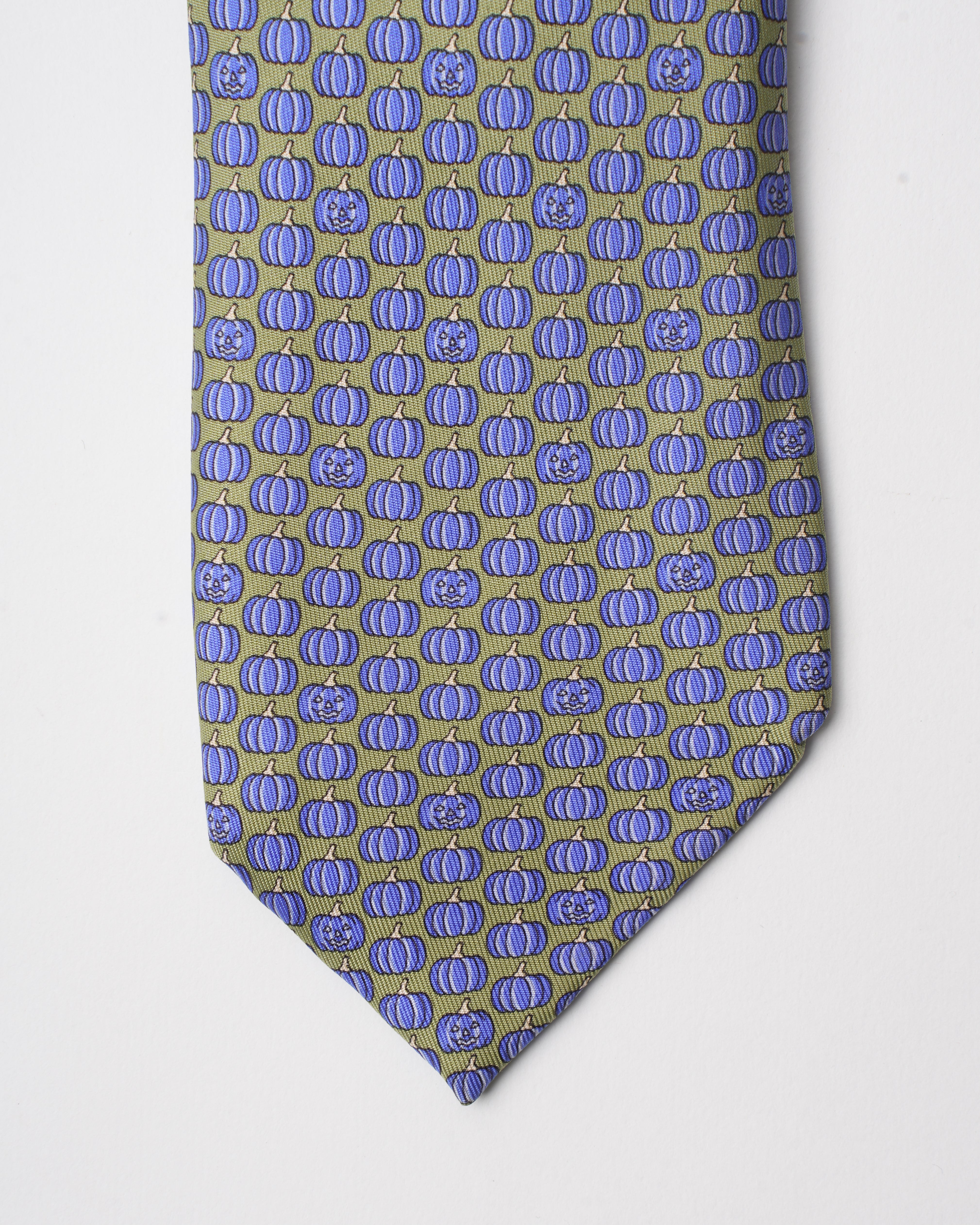 Hermes Vintage Silk Green Pumpkin Tie