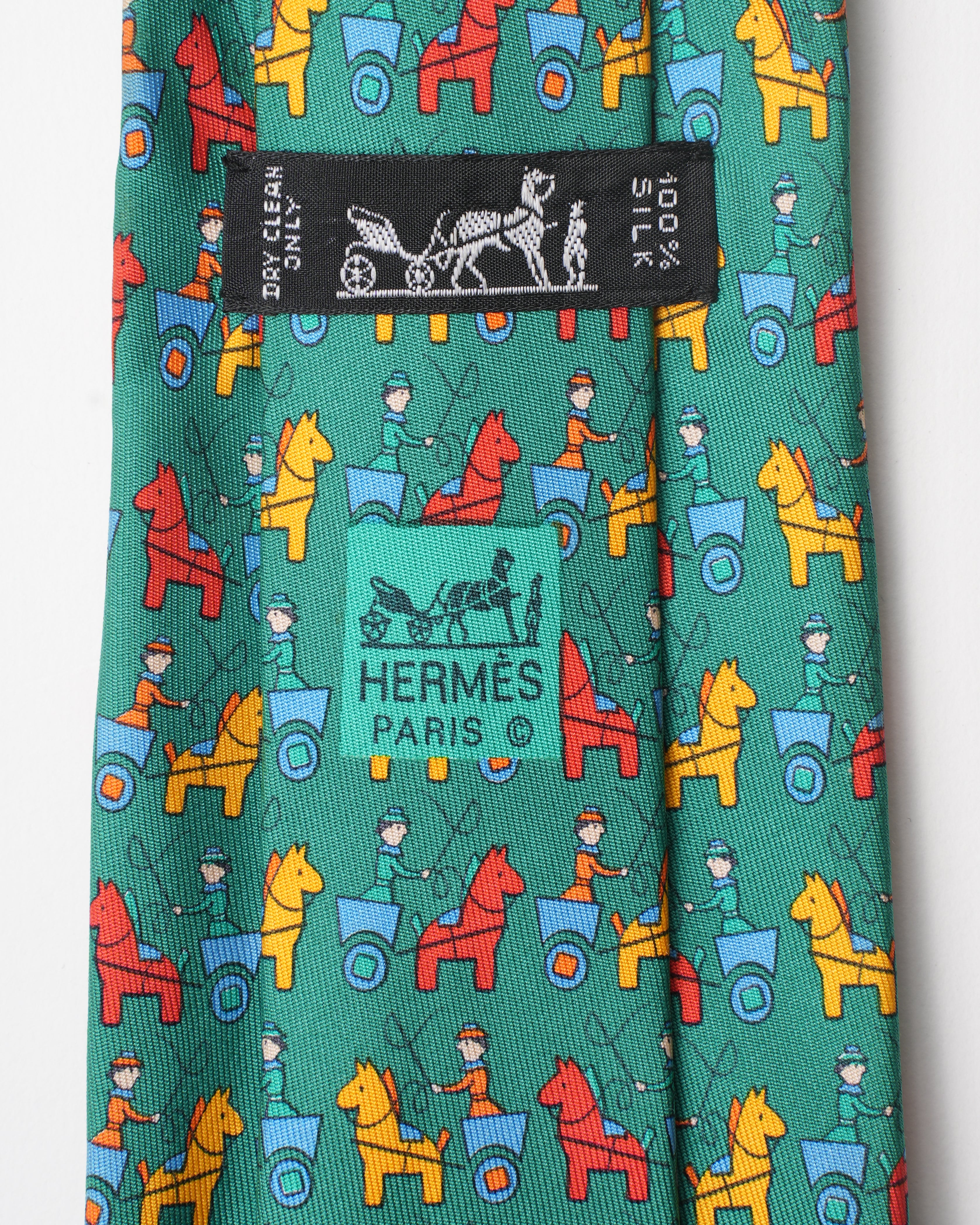 Hermes Vintage Silk Horse Carriage Tie