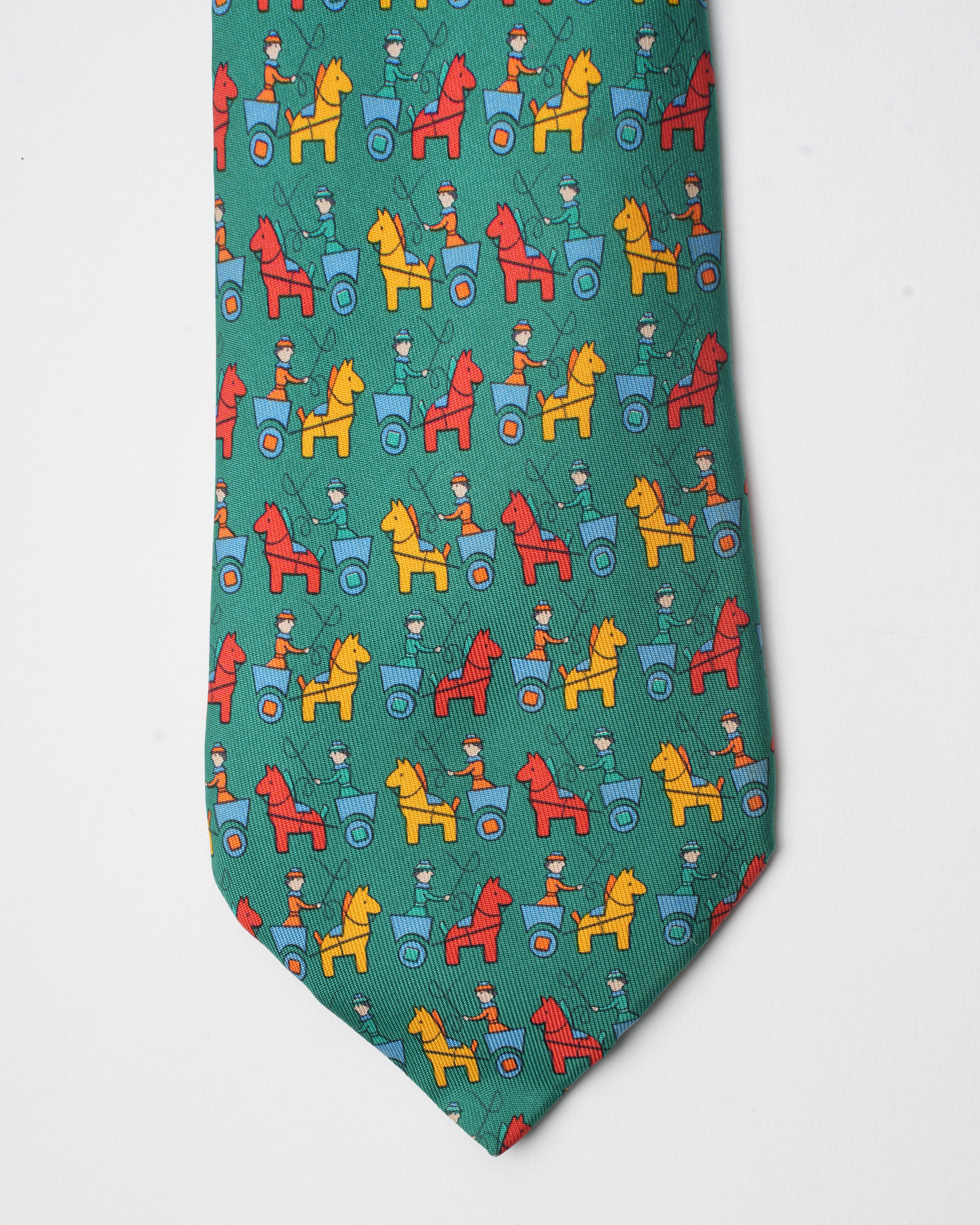 Hermes Vintage Silk Horse Carriage Tie