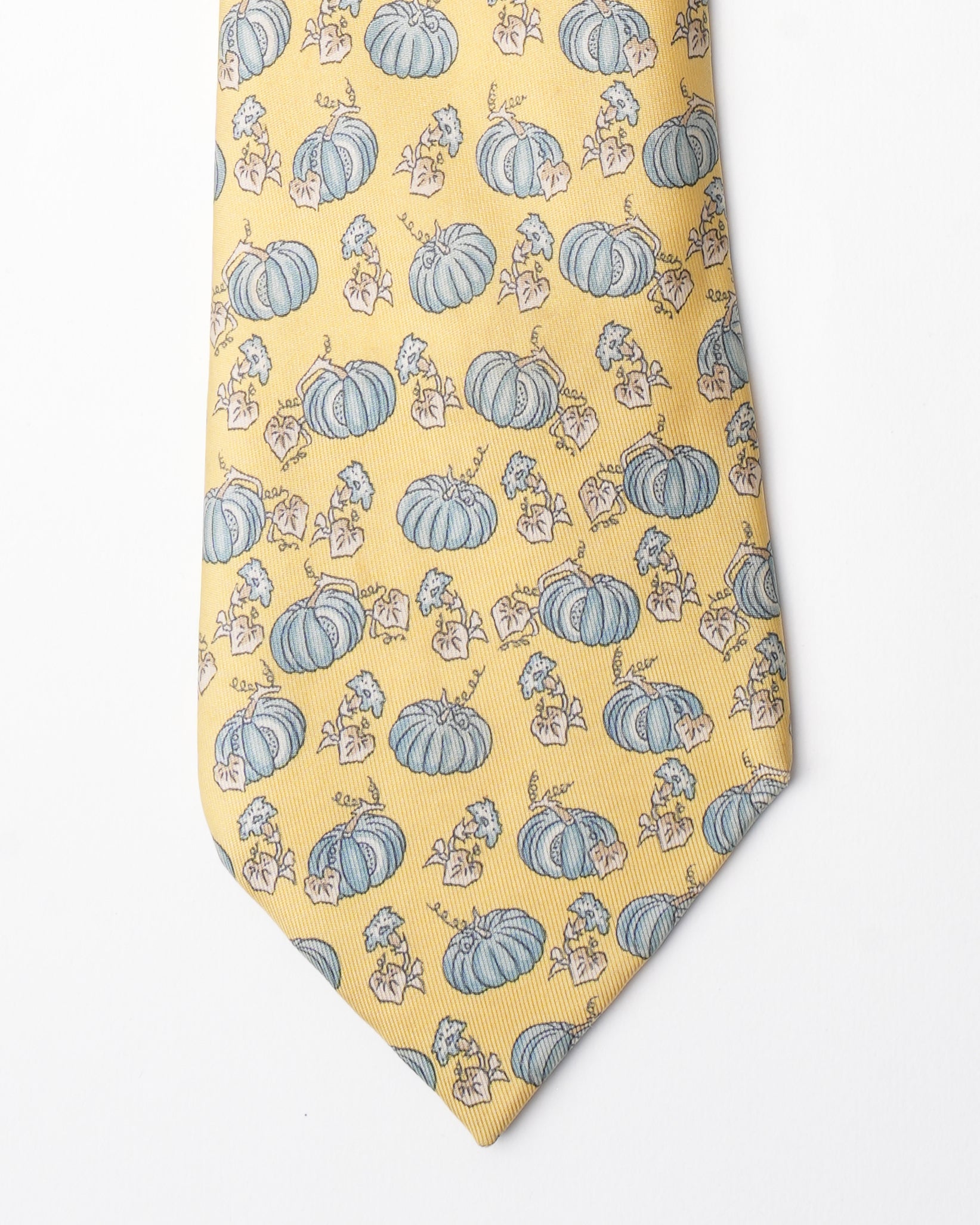 Hermes Vintage Silk Yellow Pumpkin Tie