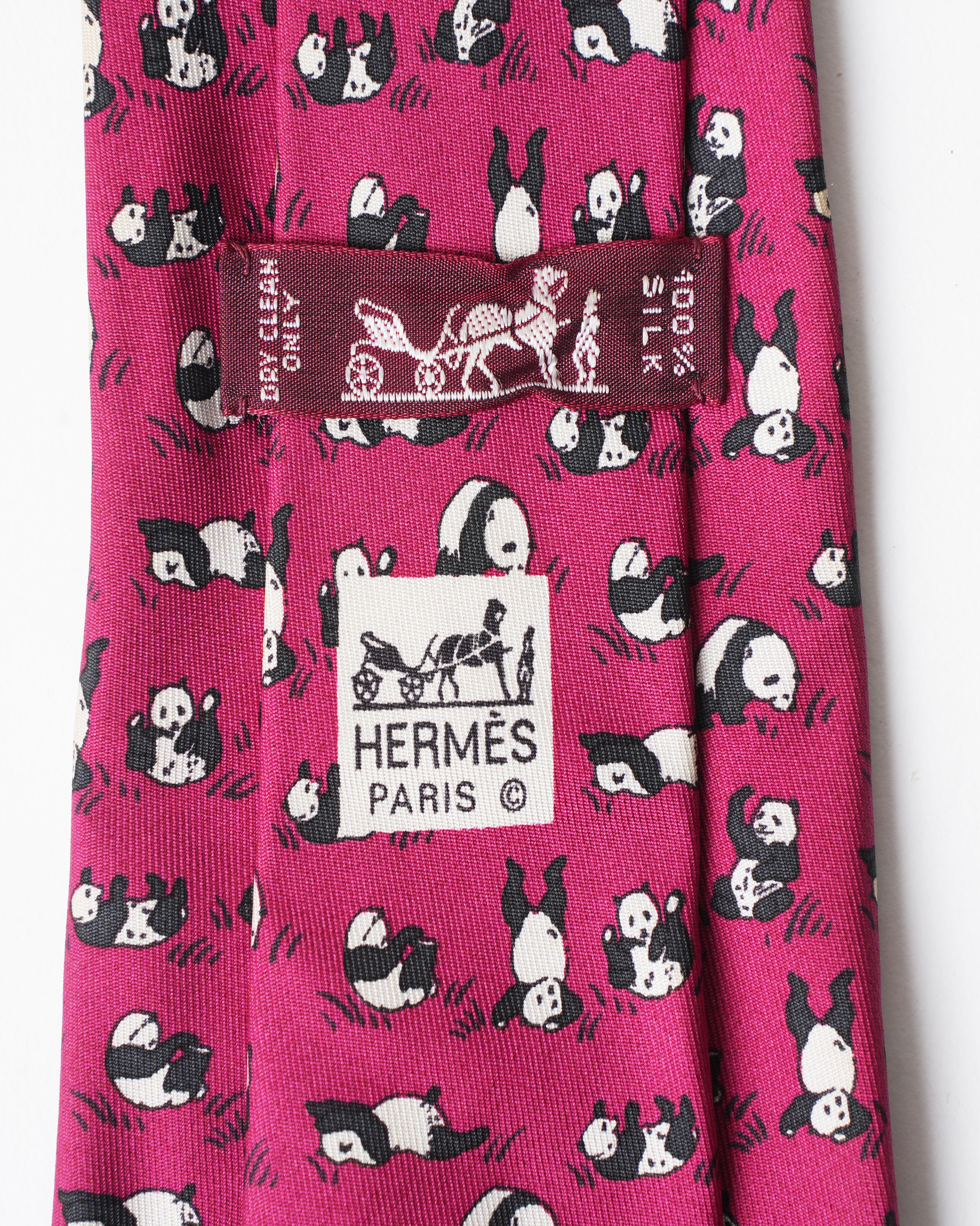 Hermes Productive Panda Tie