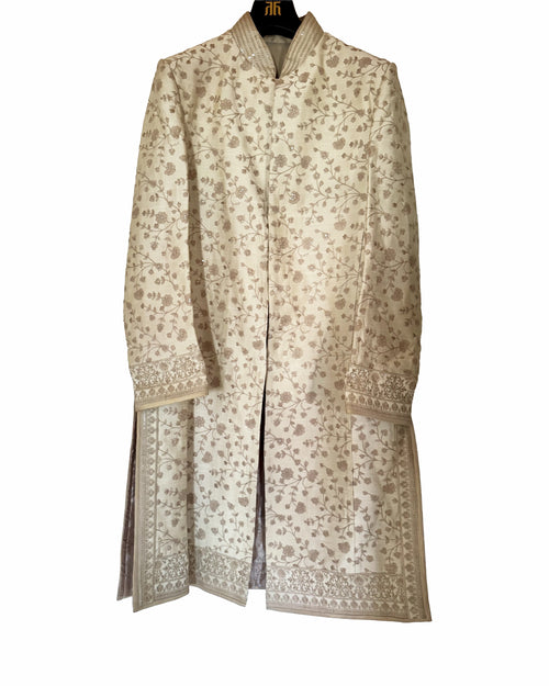 Tarun Tahiliani Men's Sherwani In Floral Embroidary