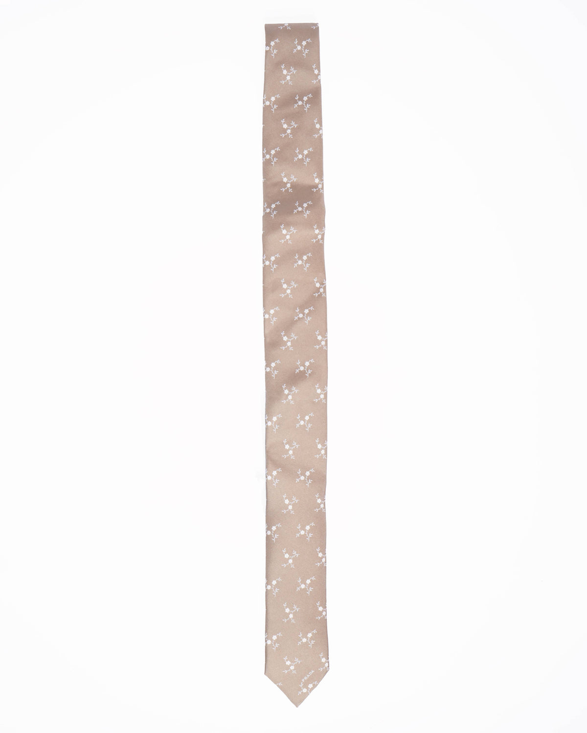 New Prada Beige Floral Print Tie