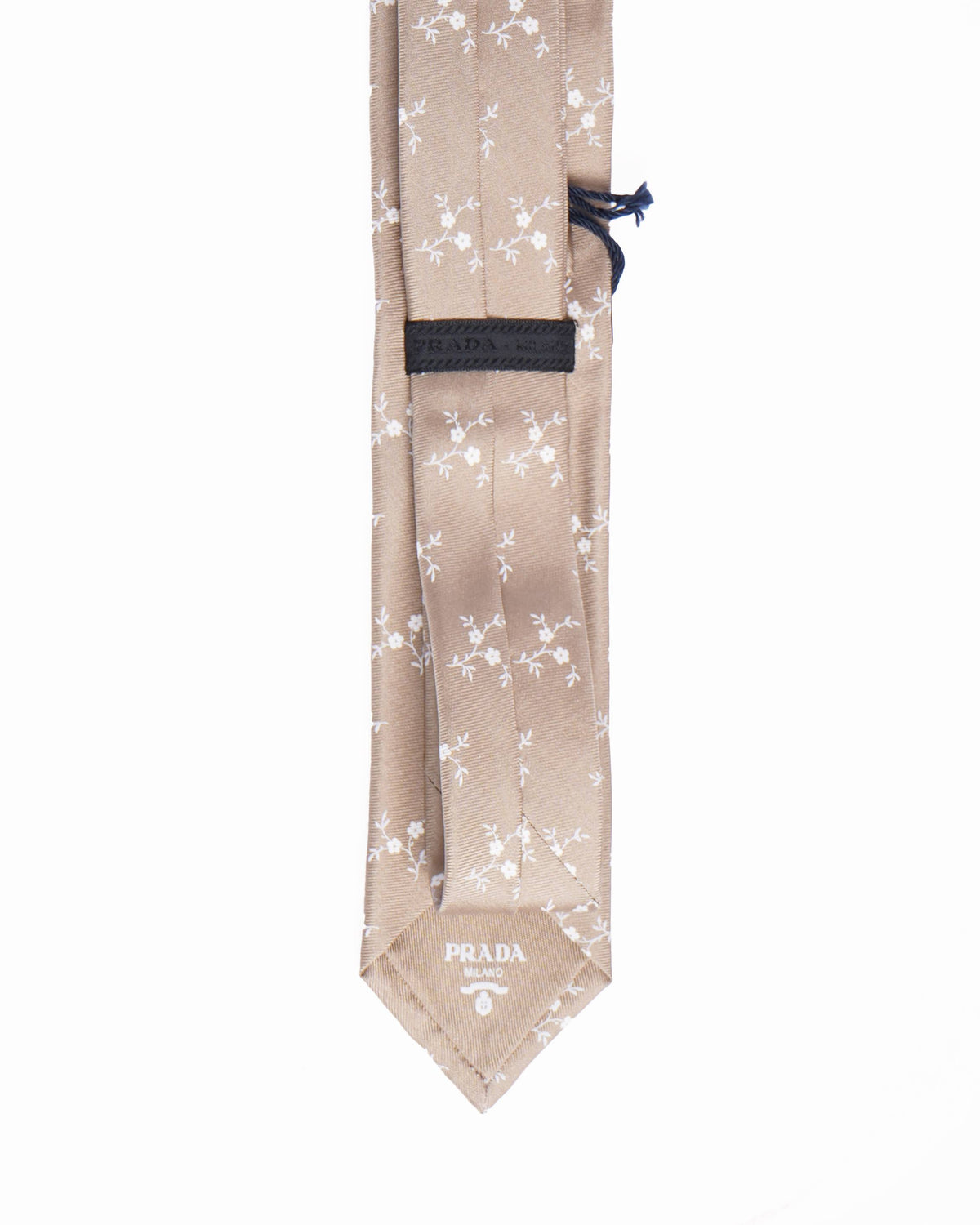 New Prada Beige Floral Print Tie