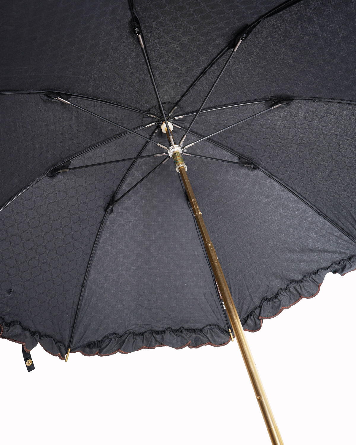 Celine Frill Detailed Umbrella In Black
