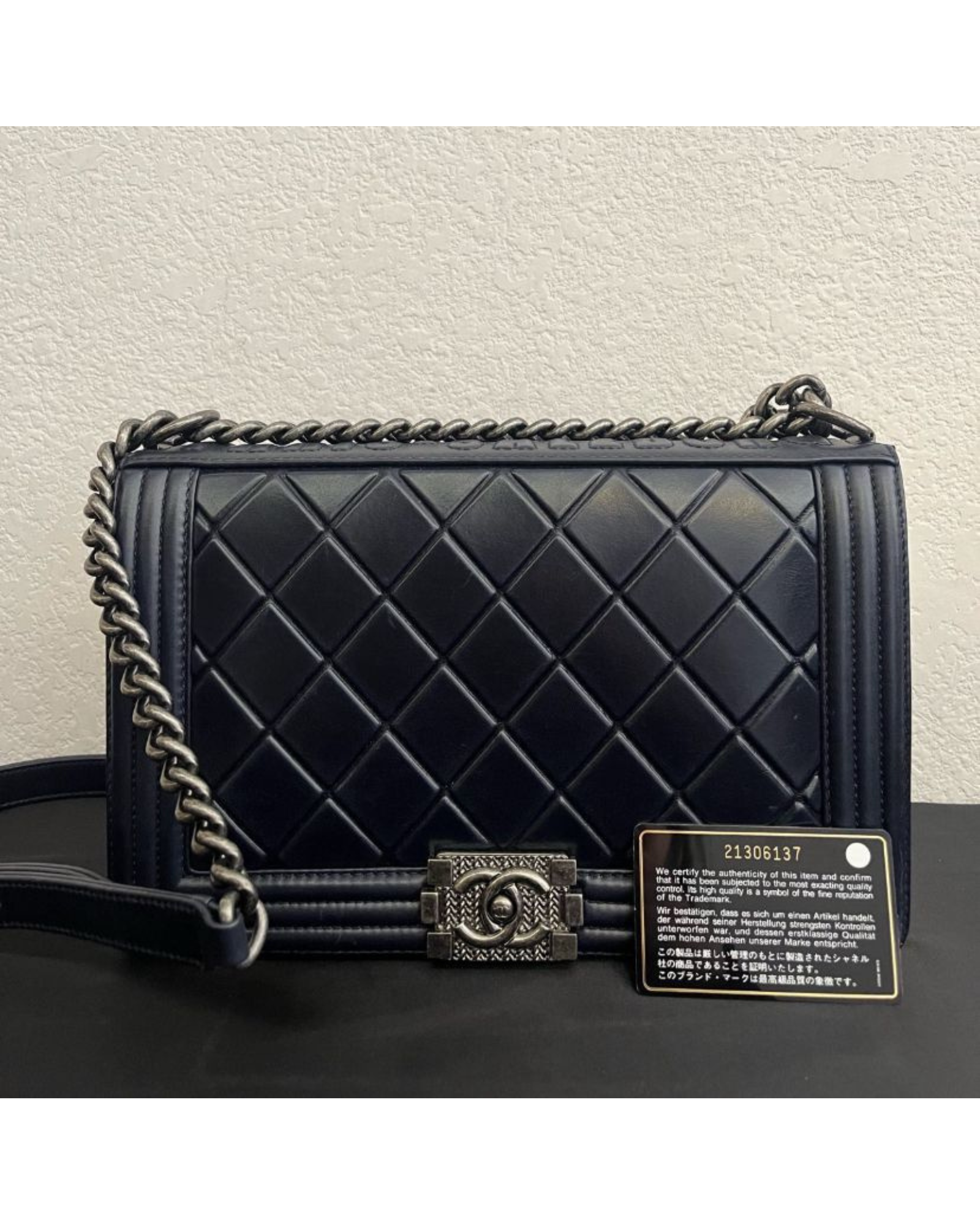 Chanel Le boy in dark blue