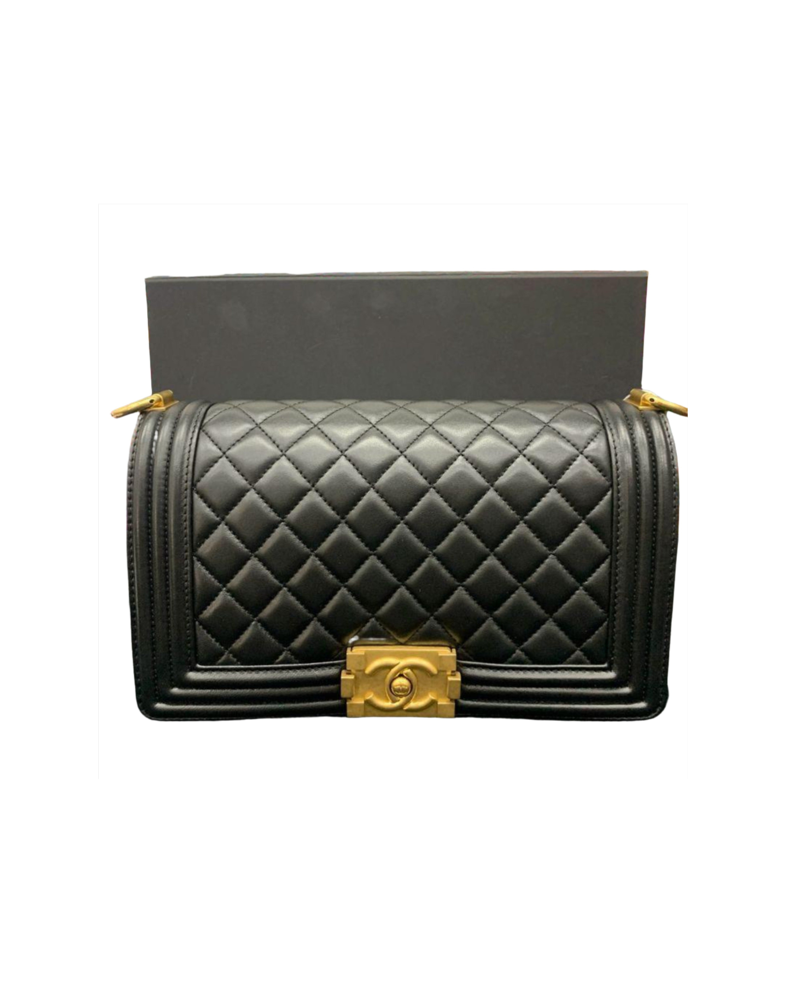 Chanel Le Boy In Black With Gold Hardware