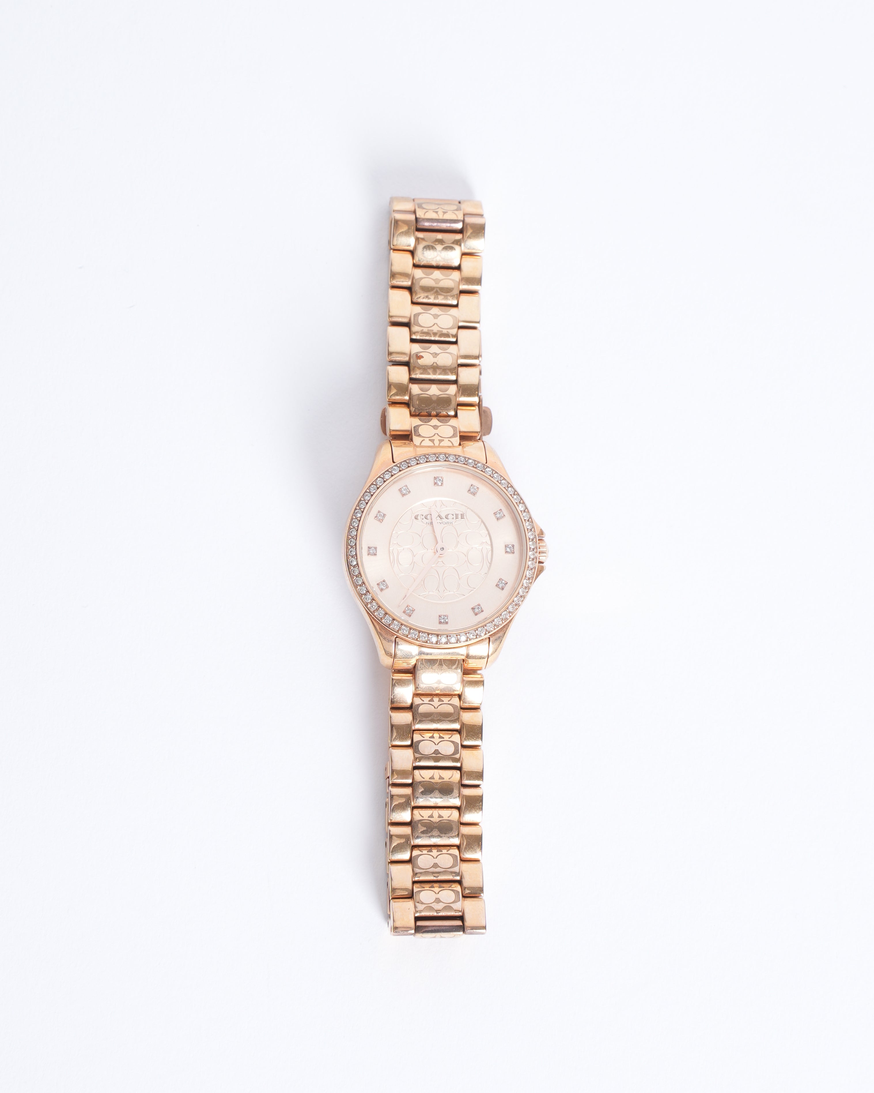 New Coach CC Engraved Gold Tone Watch