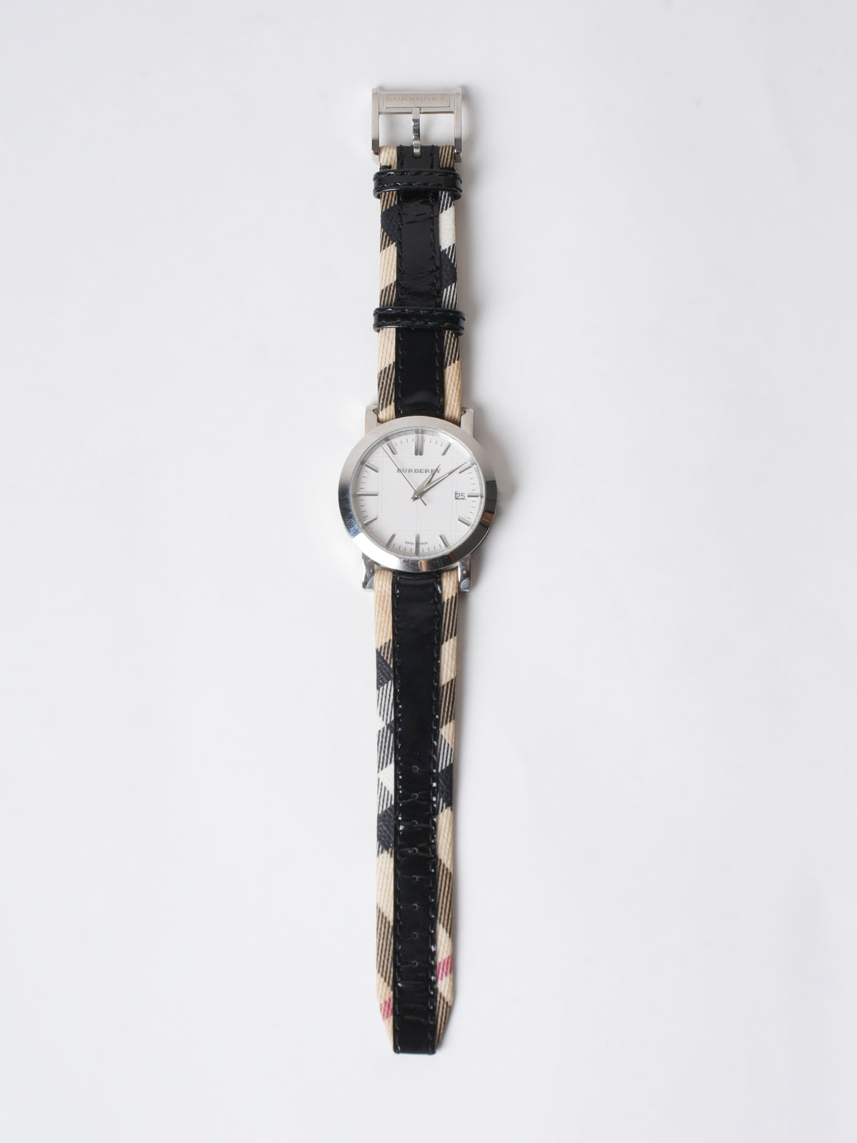 Burberry checkered Watch with Black Band
