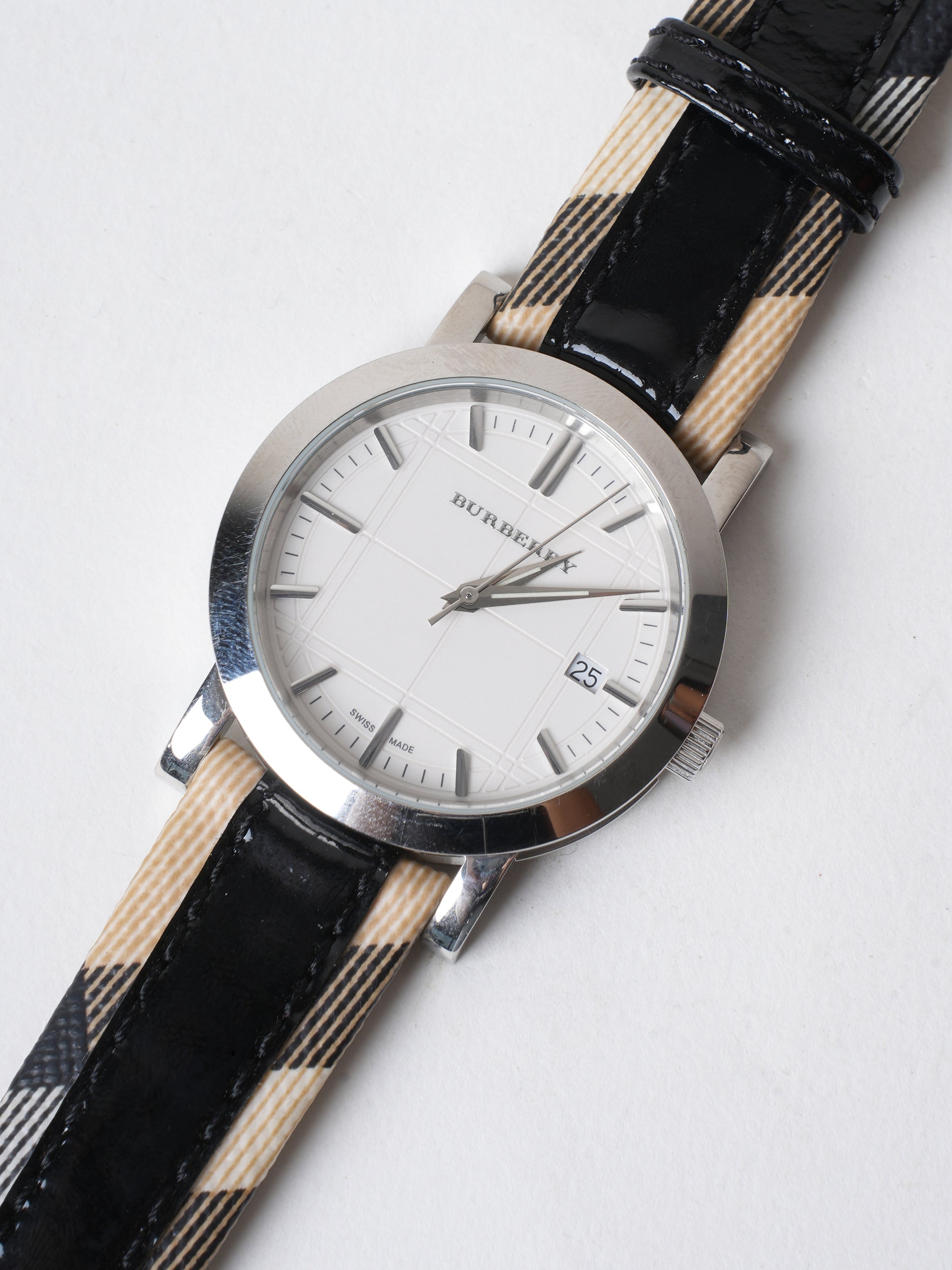 Burberry checkered Watch with Black Band