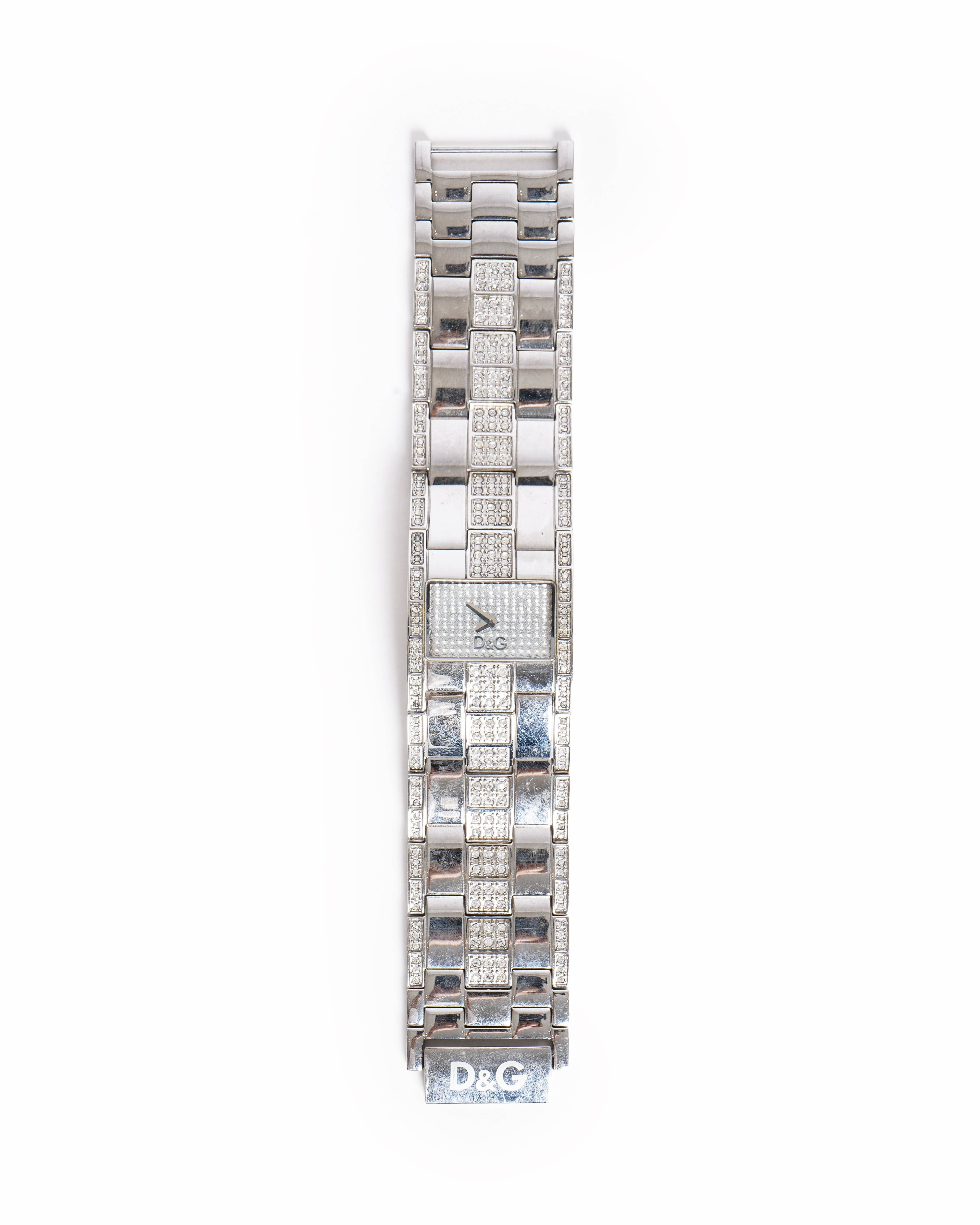 Dolce & Gabbana Stainless Steel Band Rectangle Wristwatch