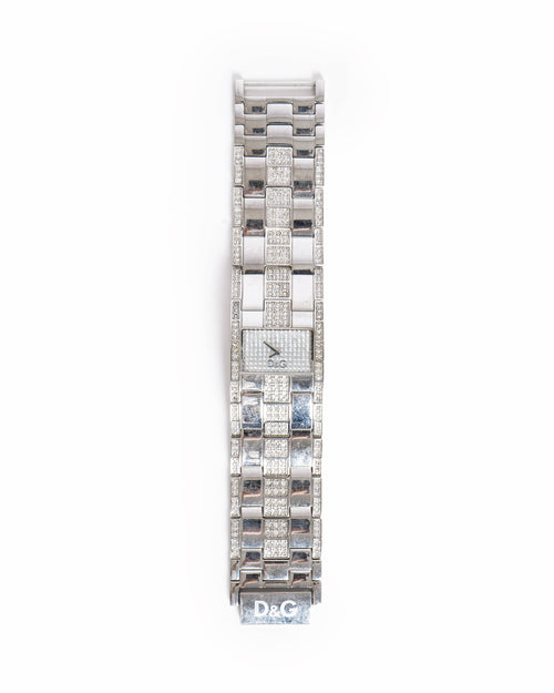 Dolce & Gabbana Stainless Steel Band Rectangle Wristwatch