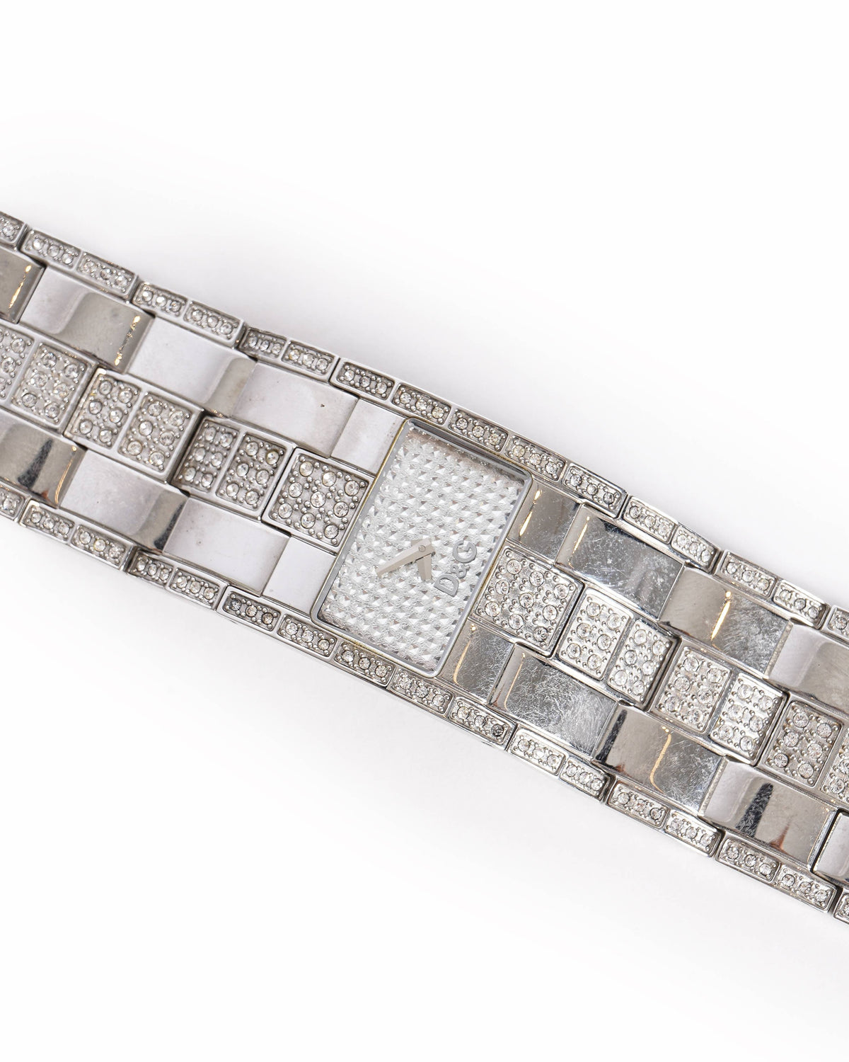 Dolce & Gabbana Stainless Steel Band Rectangle Wristwatch