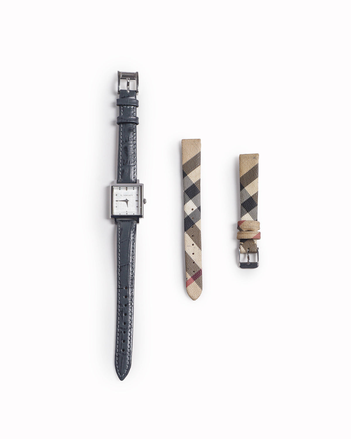 Burberry Square Steel Watch Set Interchangeable Straps