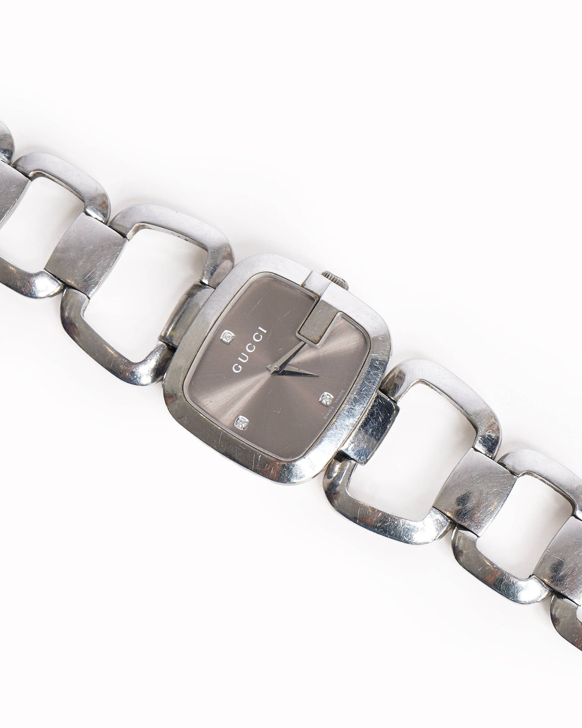 Gucci Silver Tone Diamond Dial Quartz Women's Watch