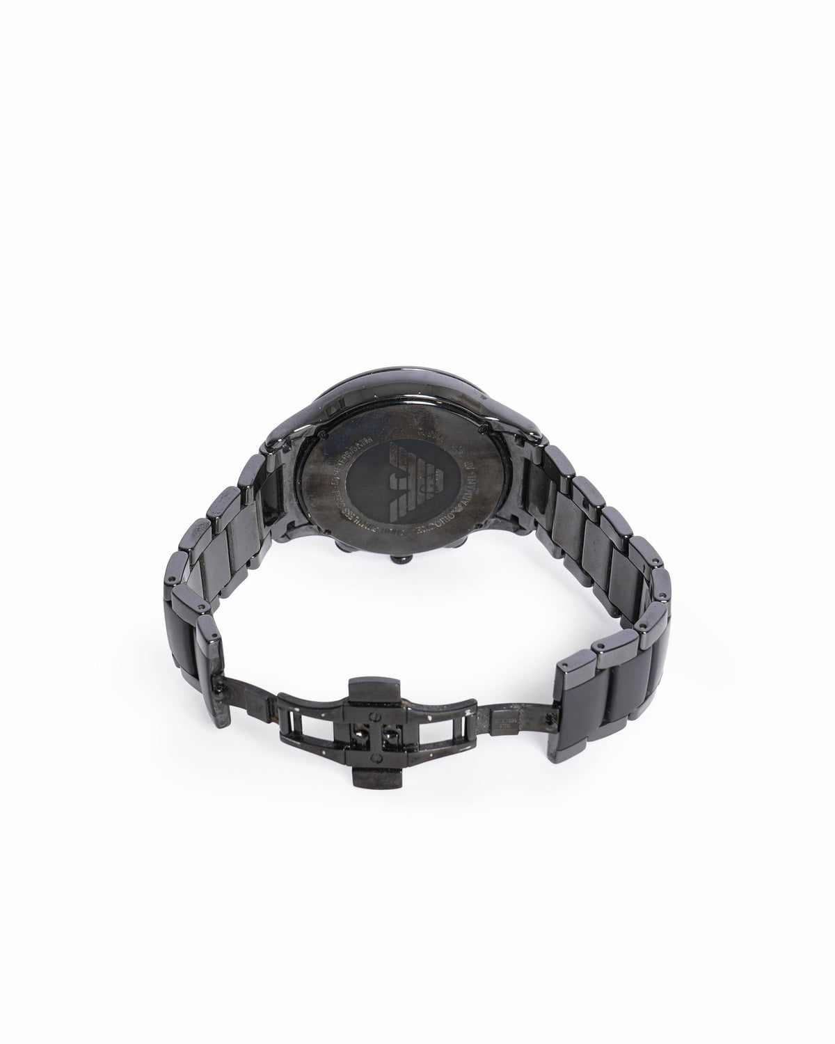 Emporio Armani Men's Black Dial Ceramic Watch
