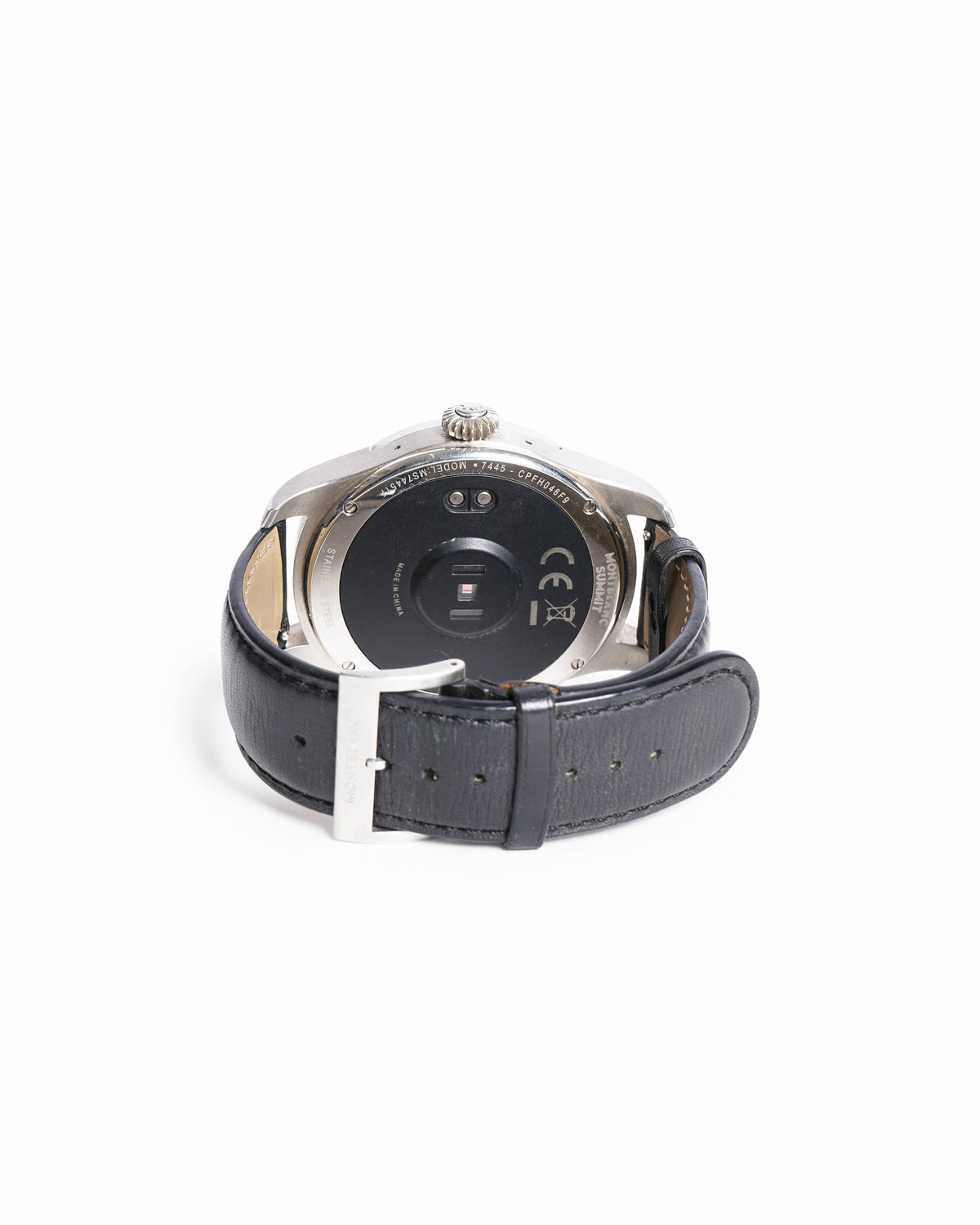 Montblanc Summit Stainless Steel & Black Leather Smartwatch