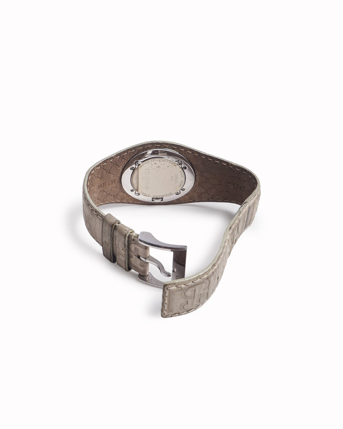 Vintage Gucci 104 G-Bandeau GG Monogram Leather Watch