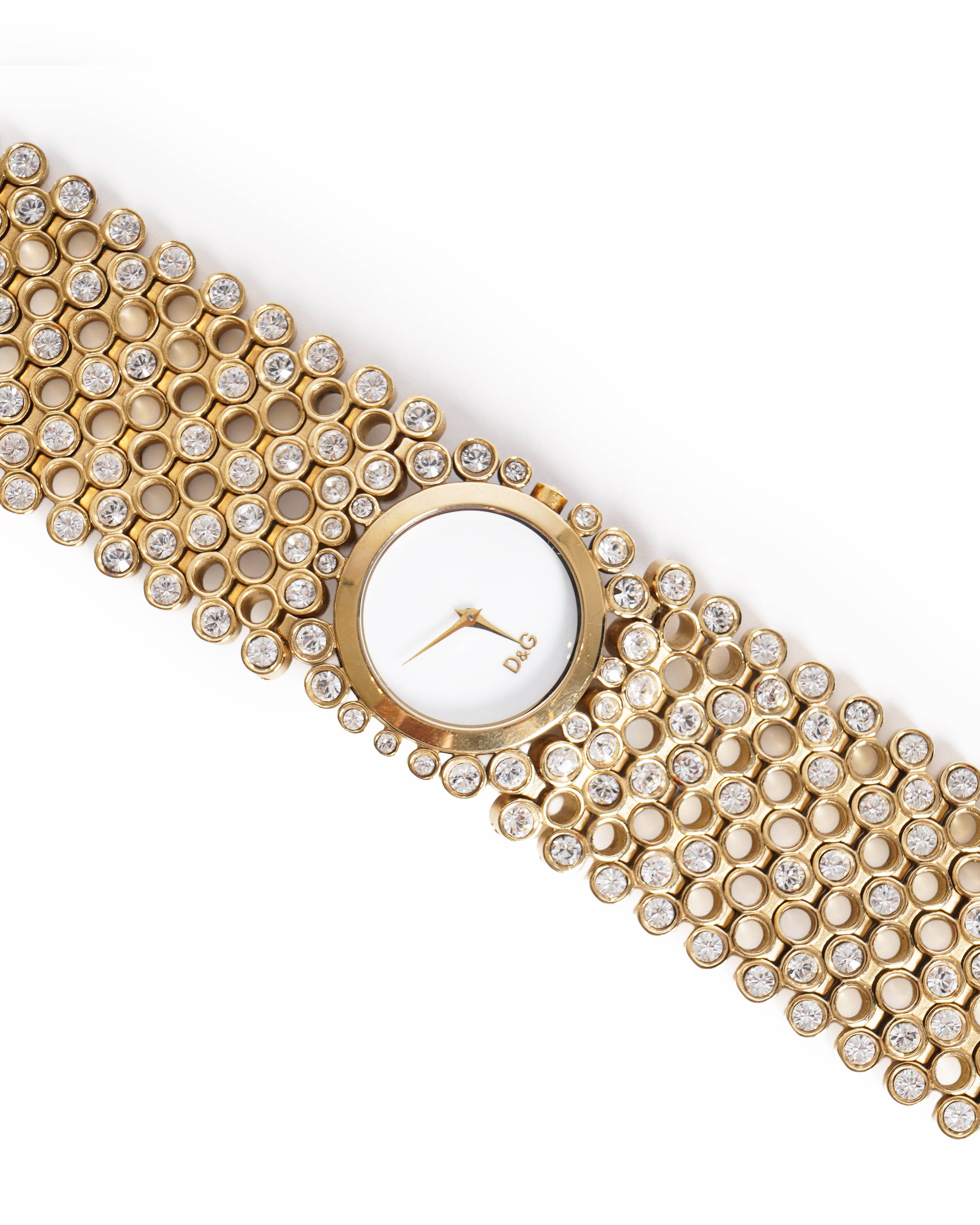 Dolce & Gabbana Gold Crystal Bracelet Watch