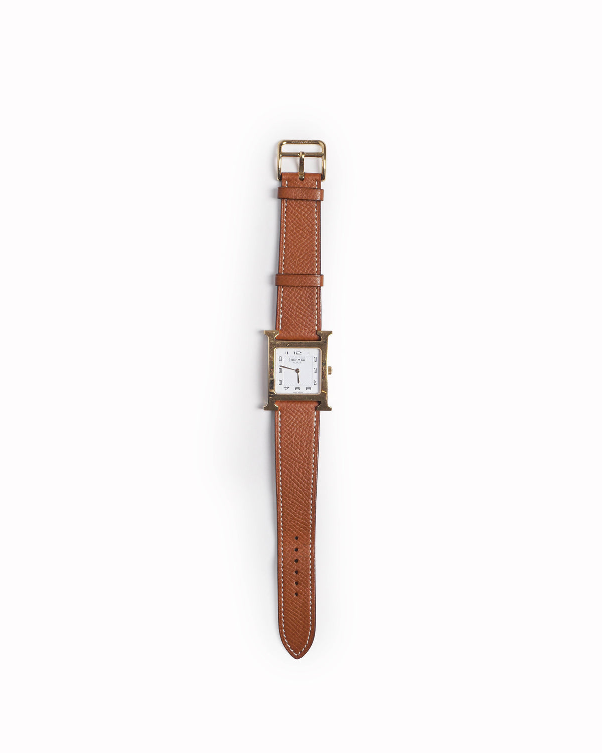 Hermès Heure H Gold-Plated Watch Gold Epsom Leather Strap