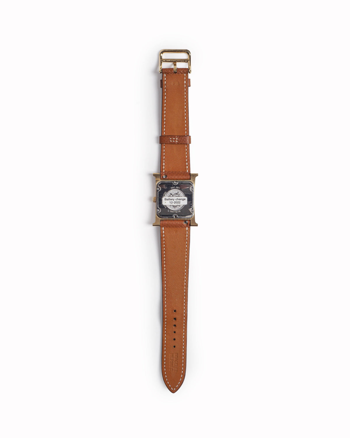Hermès Heure H Gold-Plated Watch Gold Epsom Leather Strap