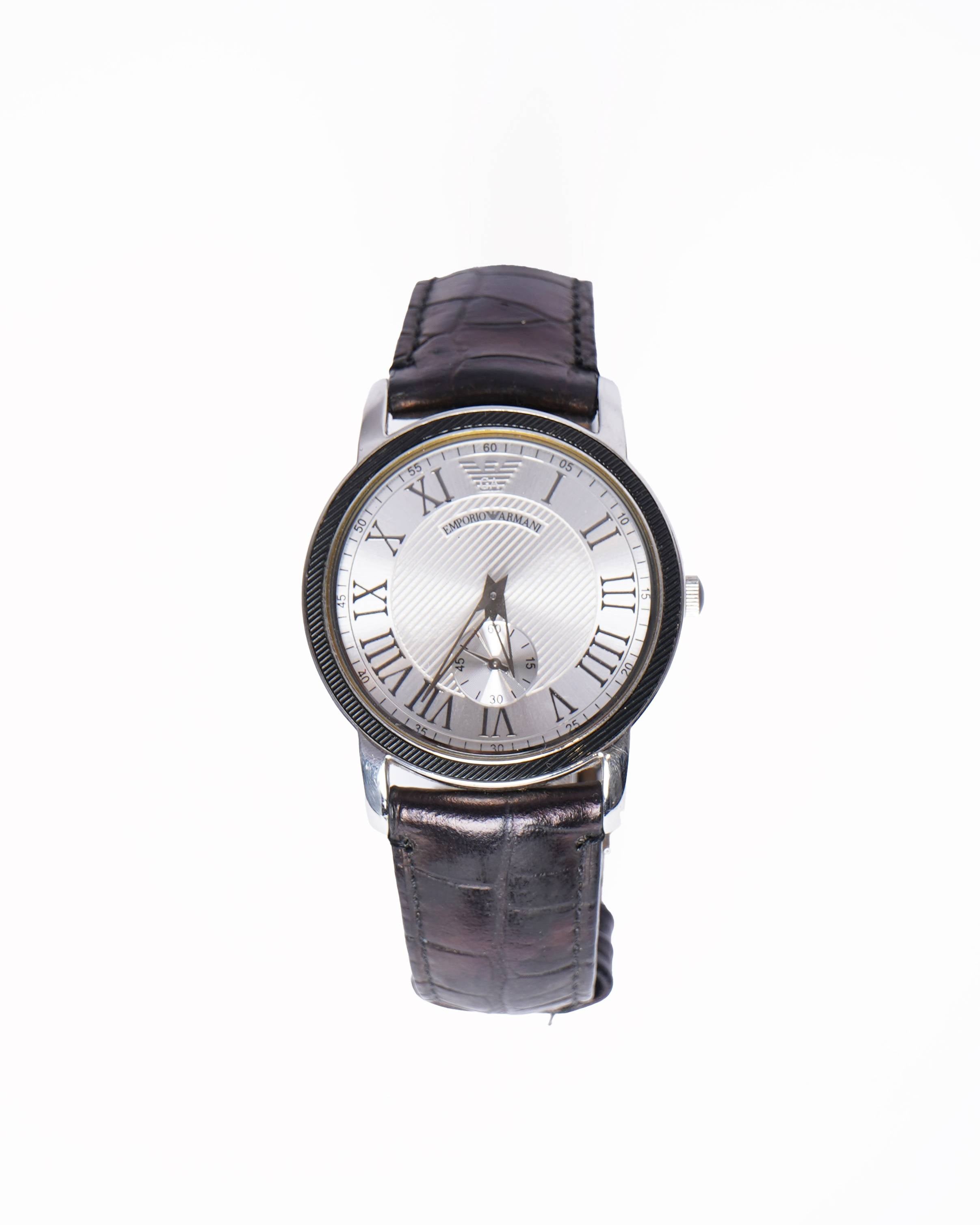 Emporio Armani Unisex Watch With Embossed Wrist Band