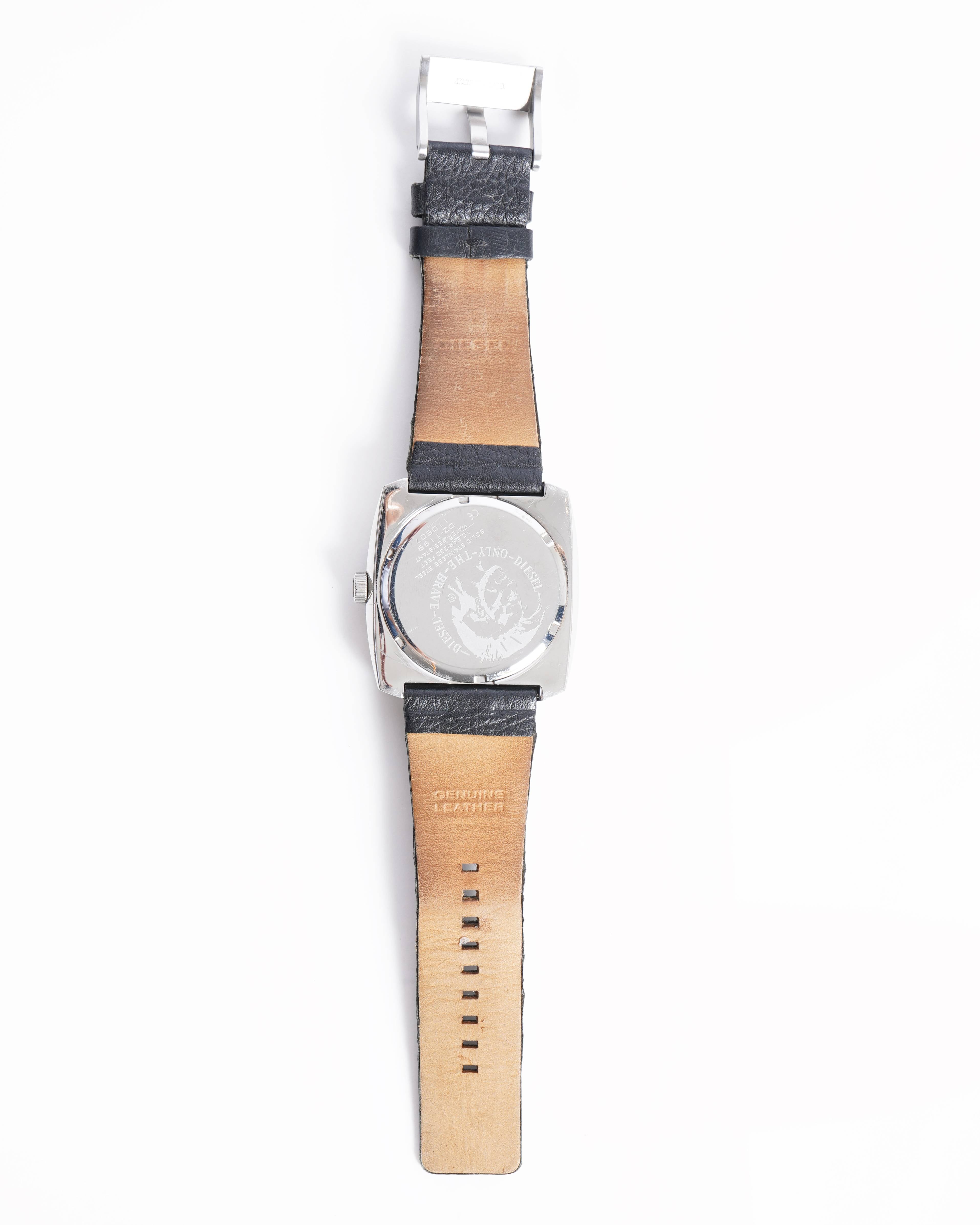 Diesel analog men's leather strap watch
