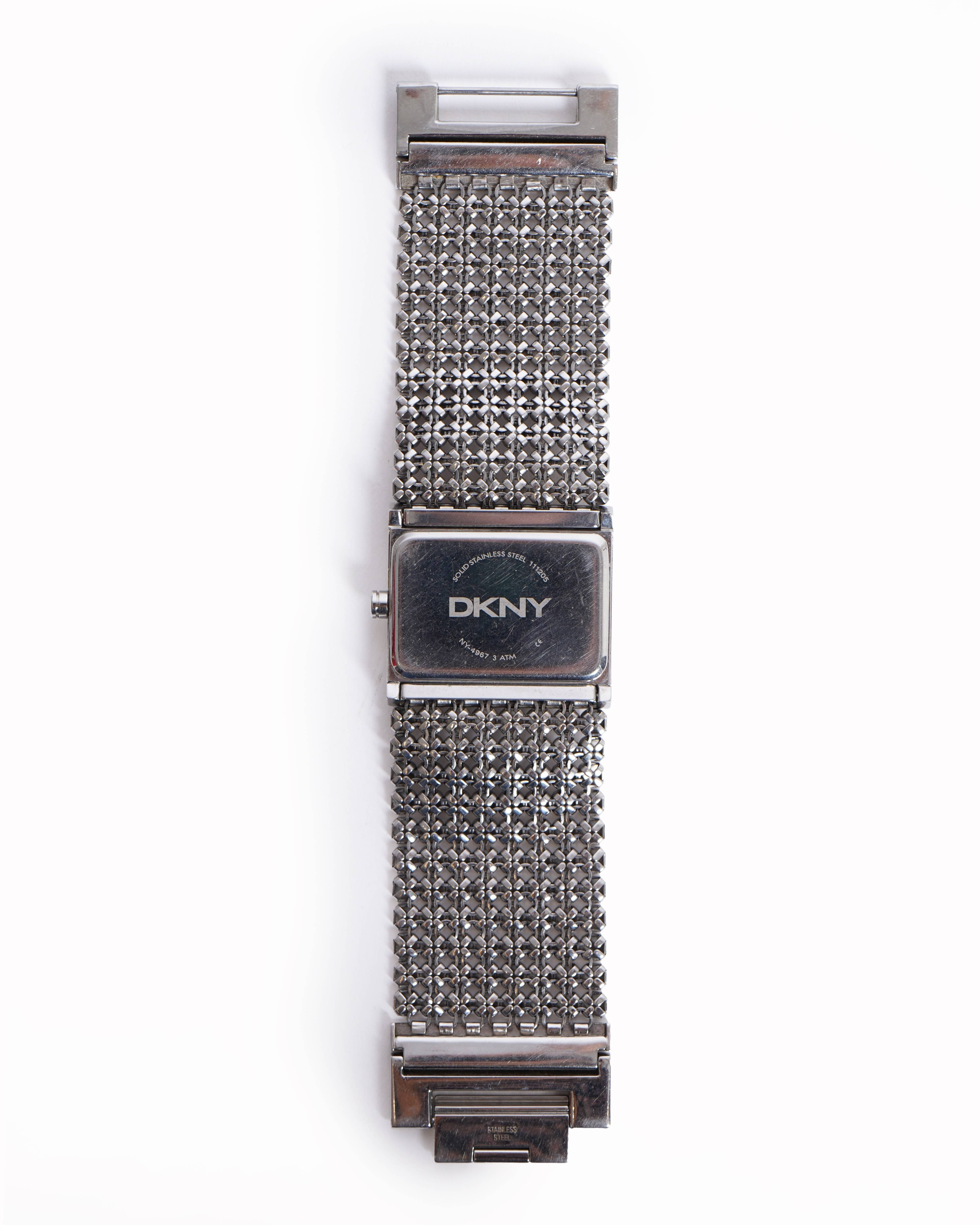 DKNY mesh analog studded bracelet watch