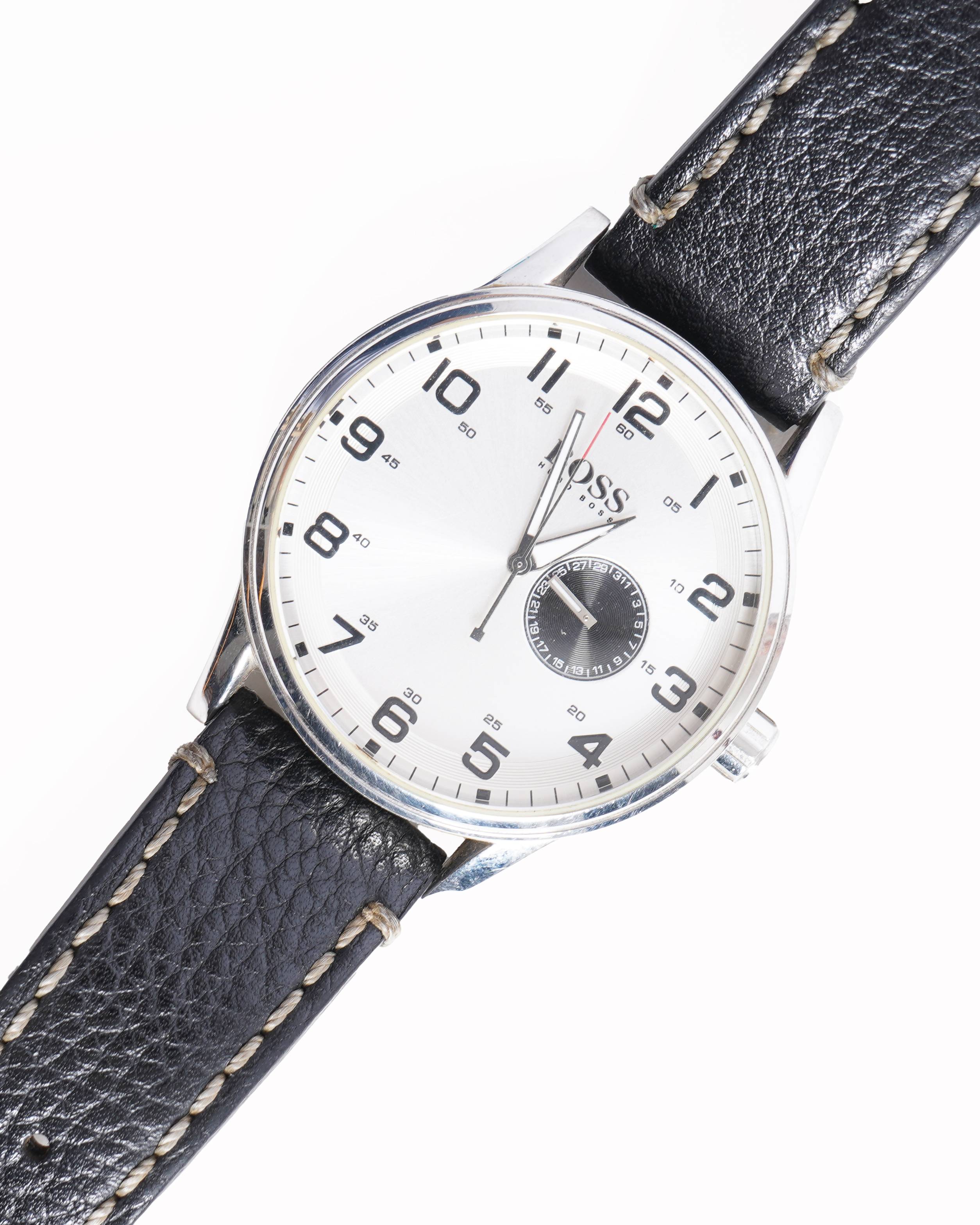 Hugo boss leather strap men's watch