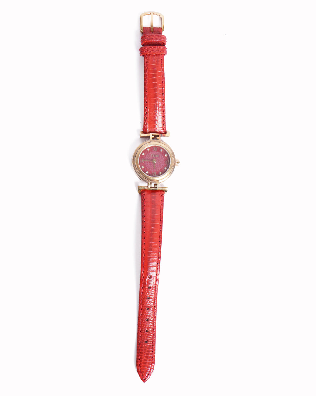 Vintage Fendi Leather Gold Plated Watch