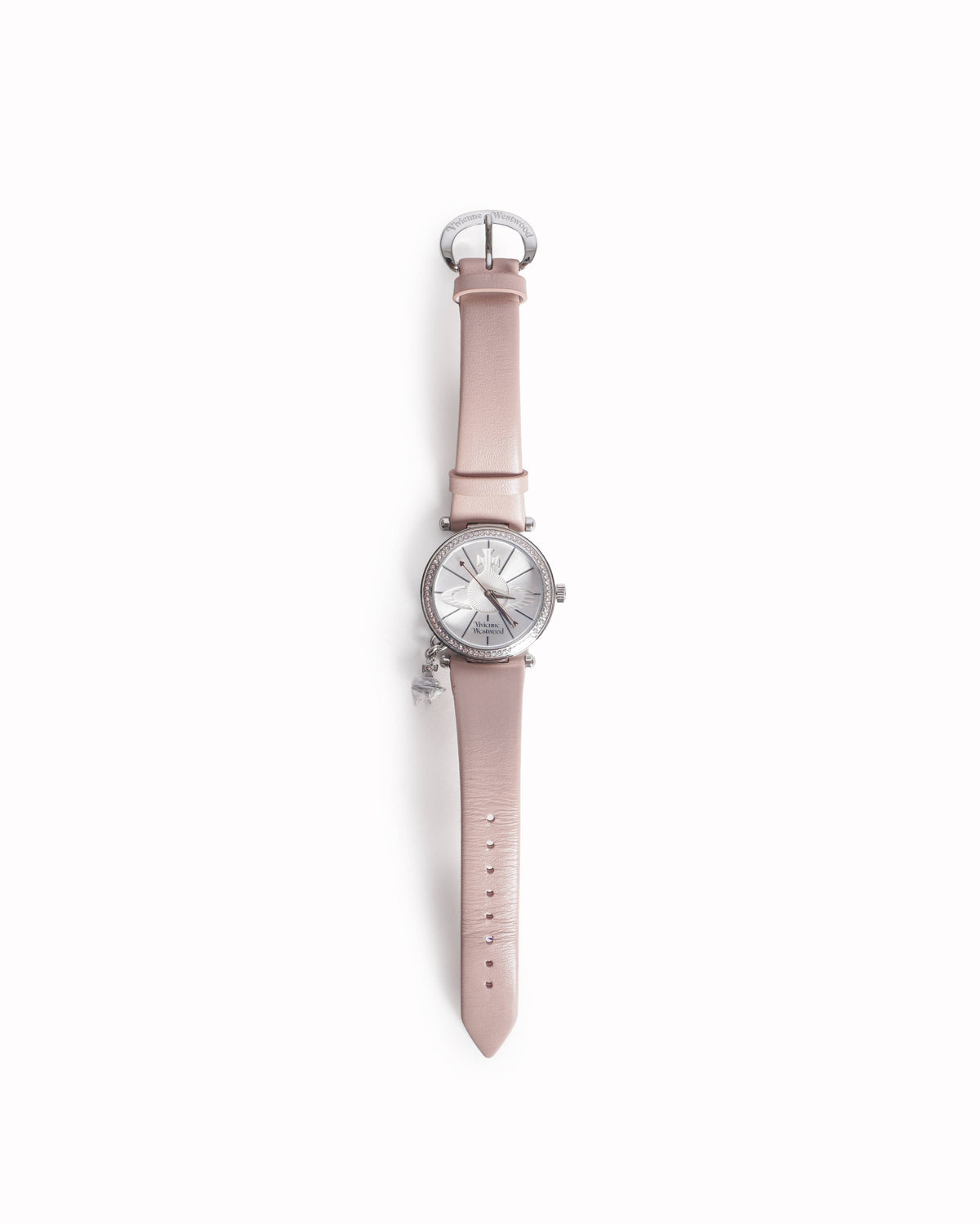 Vivienne Westwood Pink Leather Strap Orb Watch
