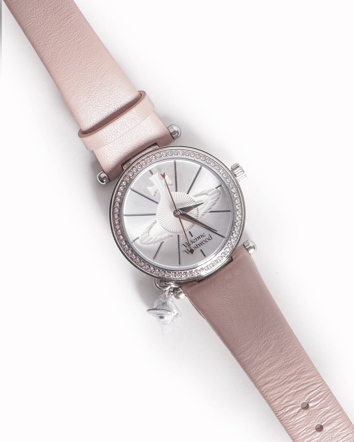 Vivienne Westwood Pink Leather Strap Orb Watch