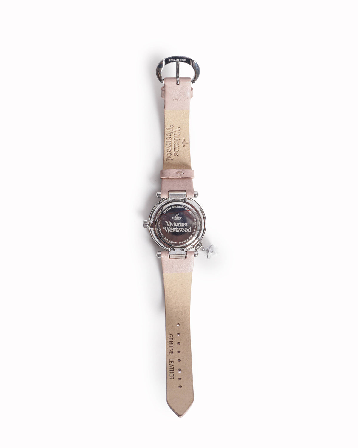 Vivienne Westwood Pink Leather Strap Orb Watch