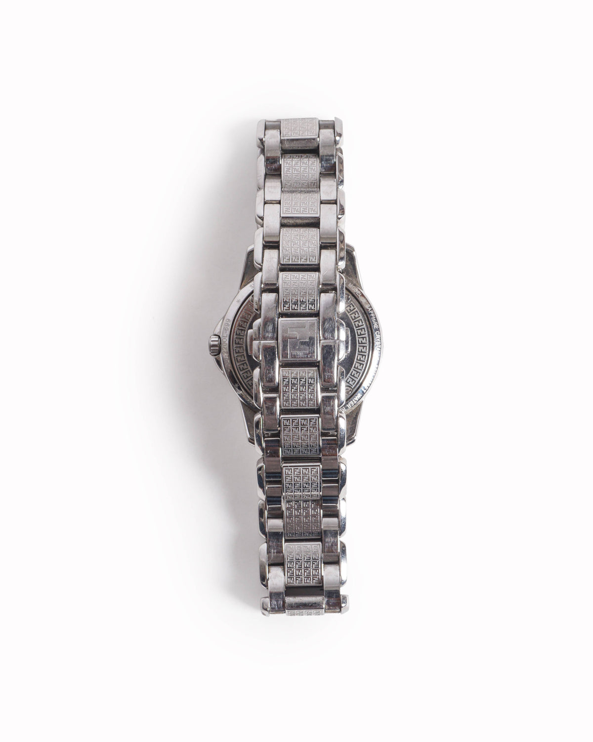 Vintage Fendi Swiss Made Silver-Tone FF Logo Pattern Watch