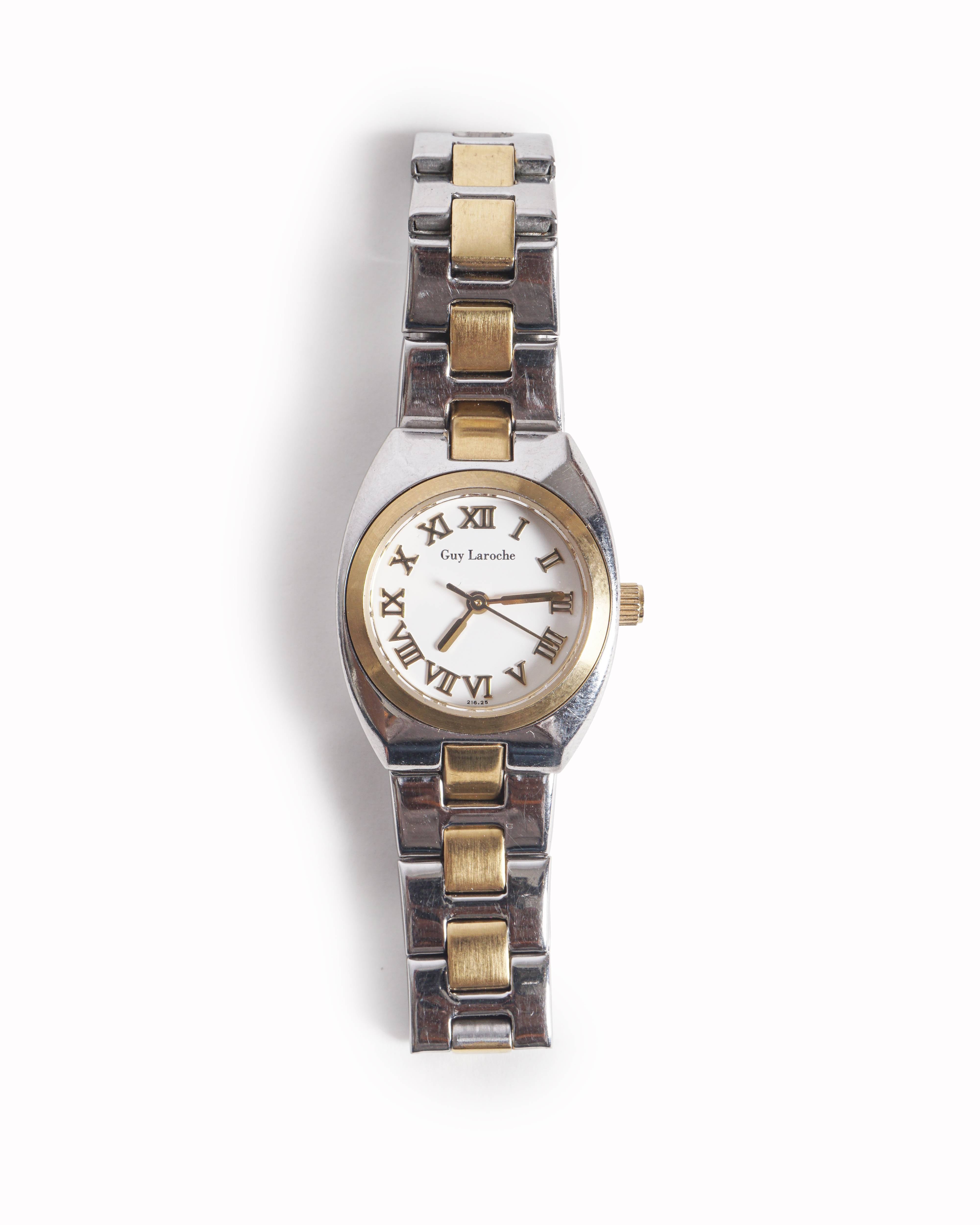 Vintage Guy Laroche Two-Tone Roman Numeral Watch