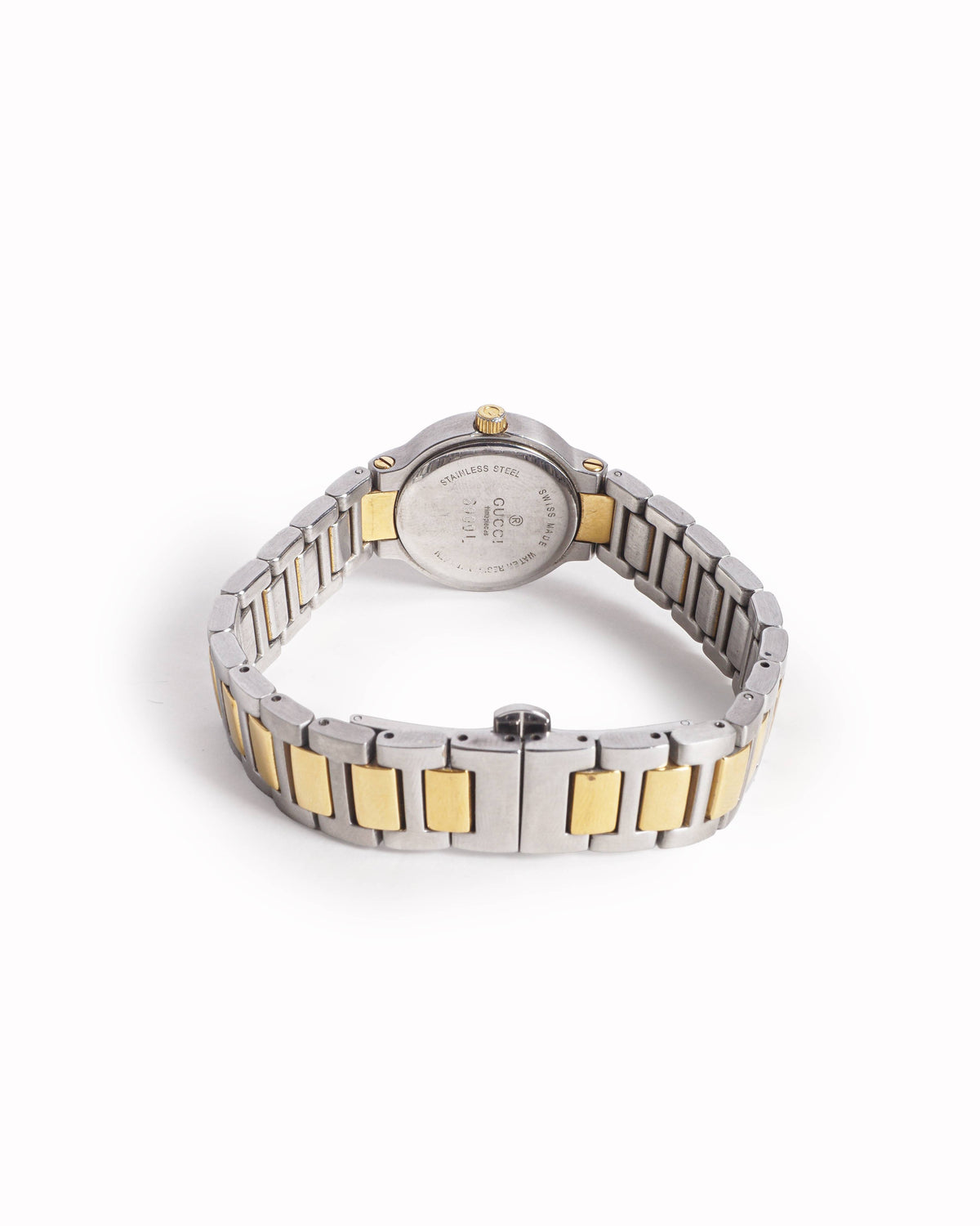 Vintage Gucci Swiss Made Two-Tone Black Dial Watch