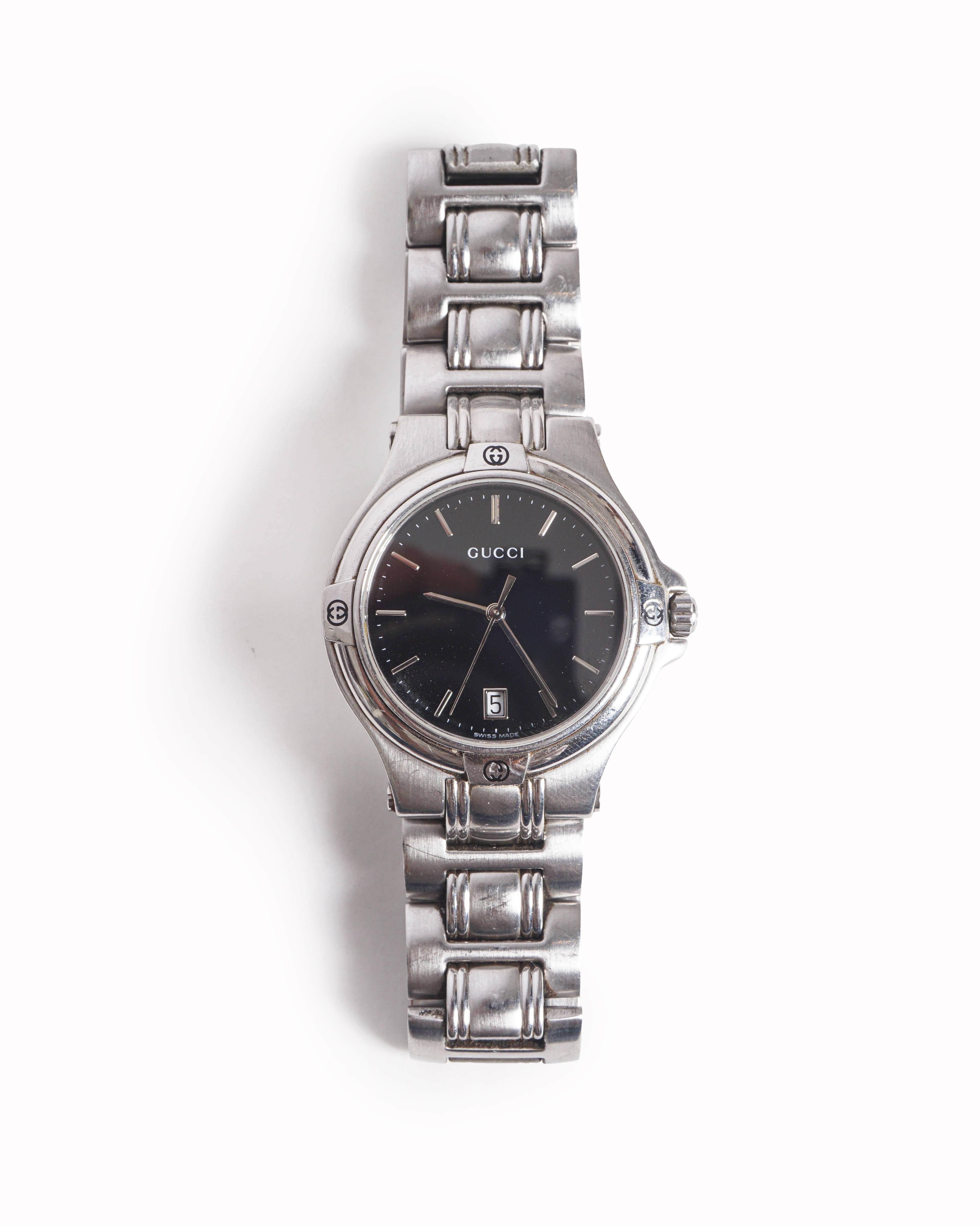 Vintage Gucci Swiss Made Silver-Tone Stainless Steel Watch