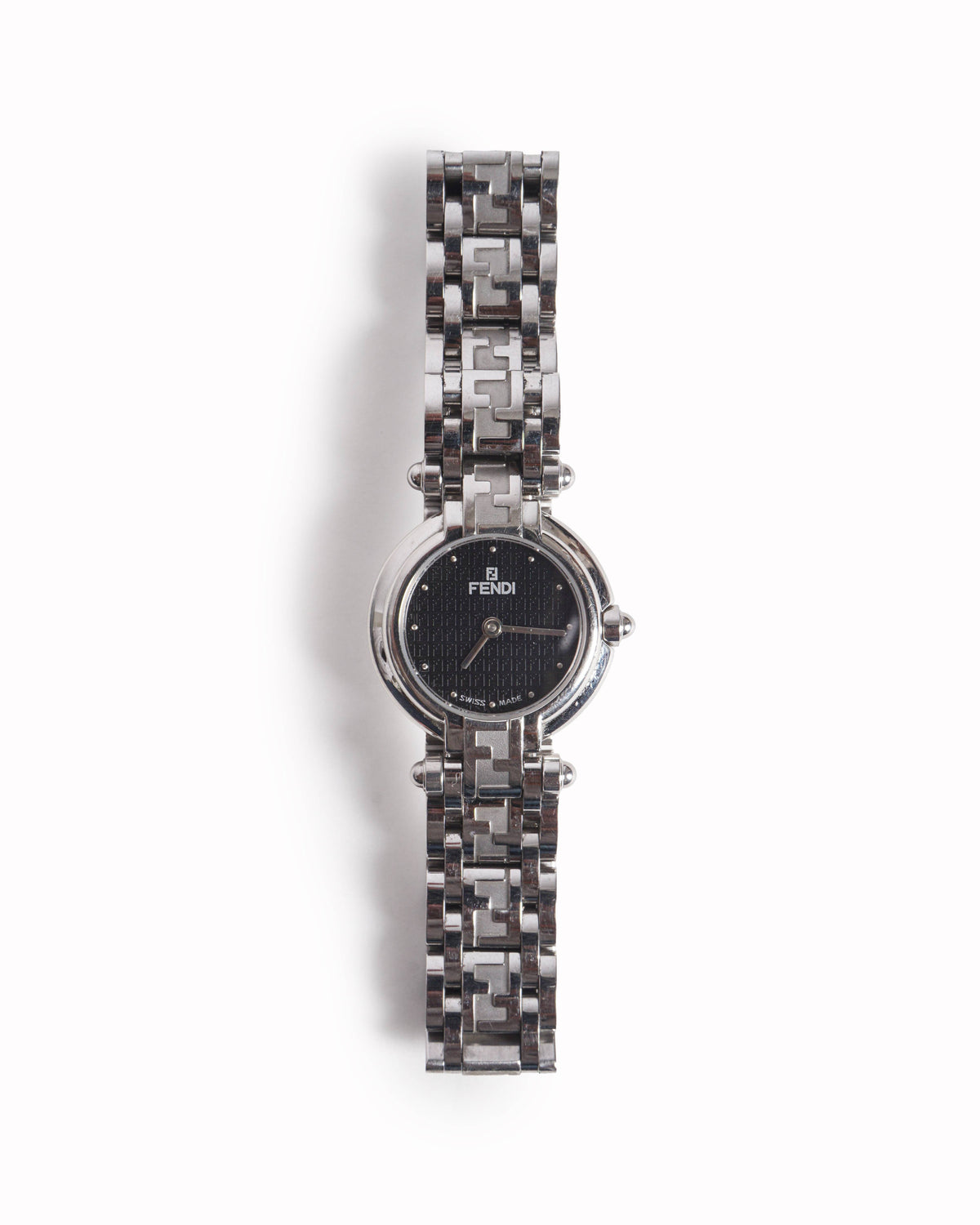 Vintage Fendi Swiss Made Silver-Tone FF Logo Link Watch