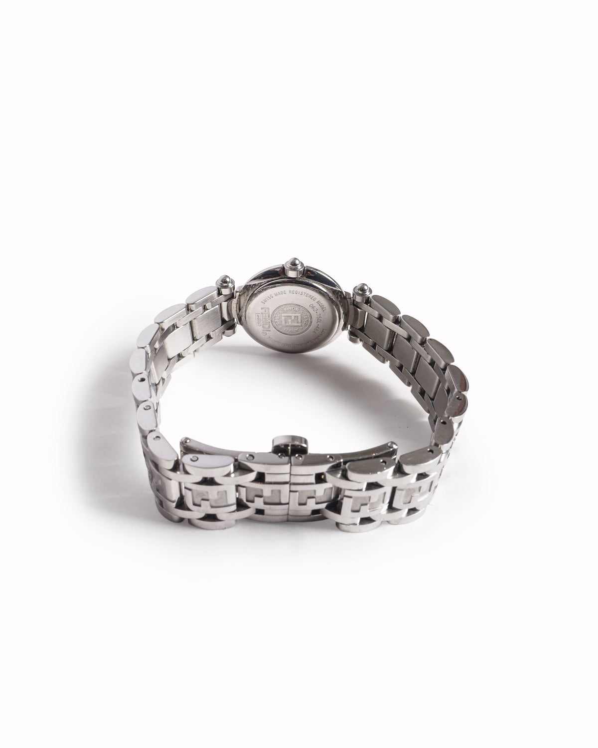 Vintage Fendi Swiss Made Silver-Tone FF Logo Link Watch