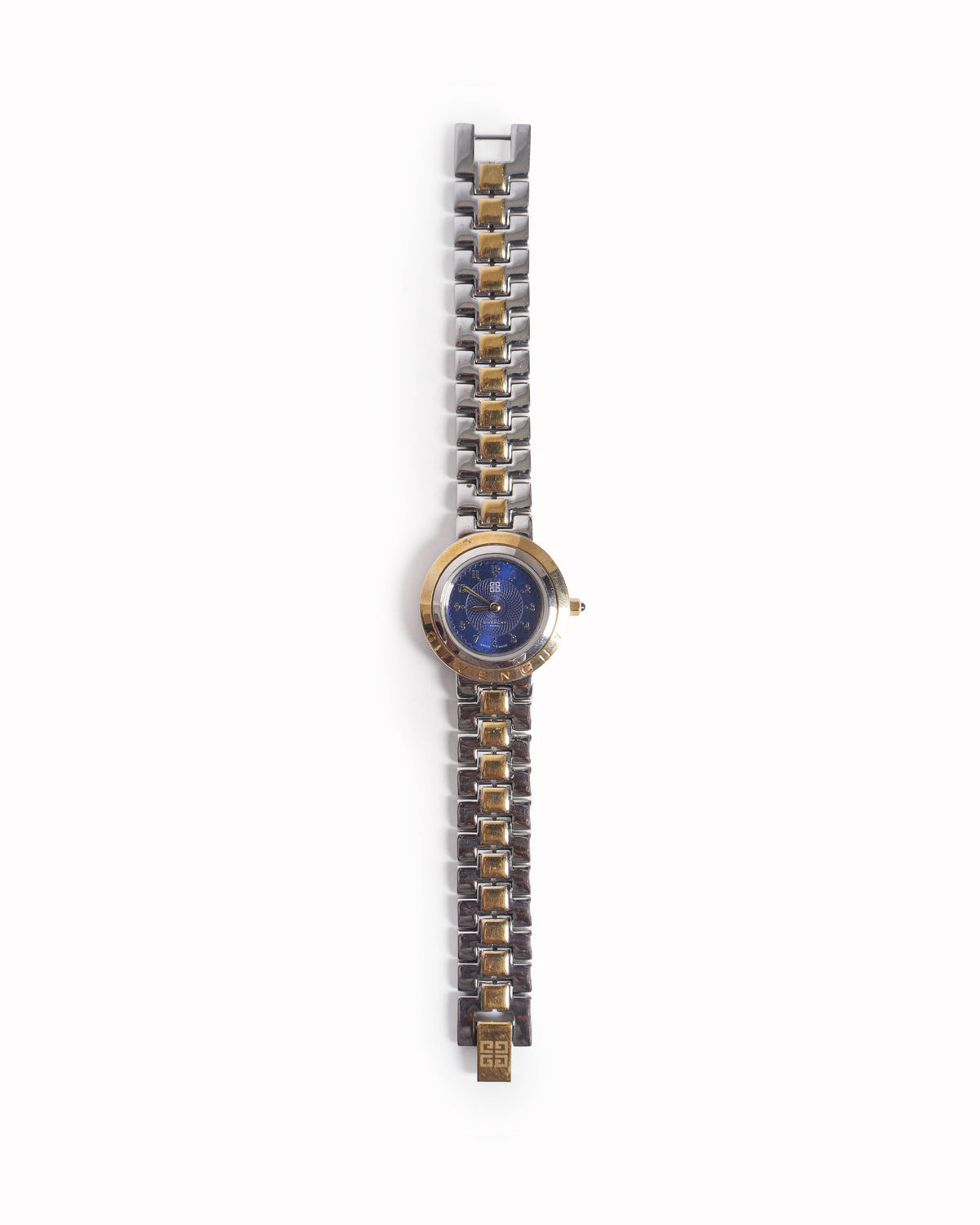 Vintage Givenchy Swiss Made Two-Tone Blue Dial Watch