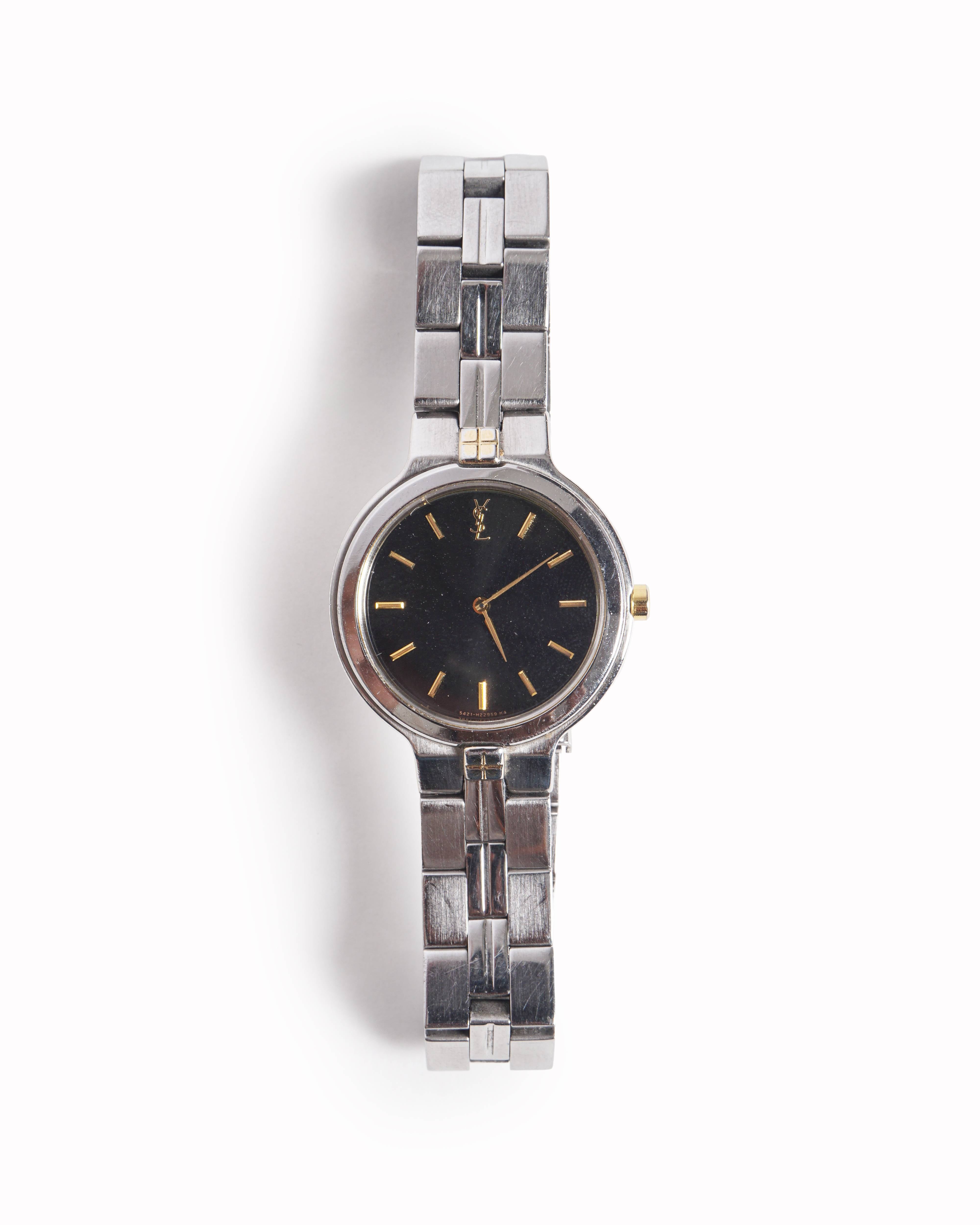 Vintage Yves Saint Laurent 1990s Silver-Tone Watch