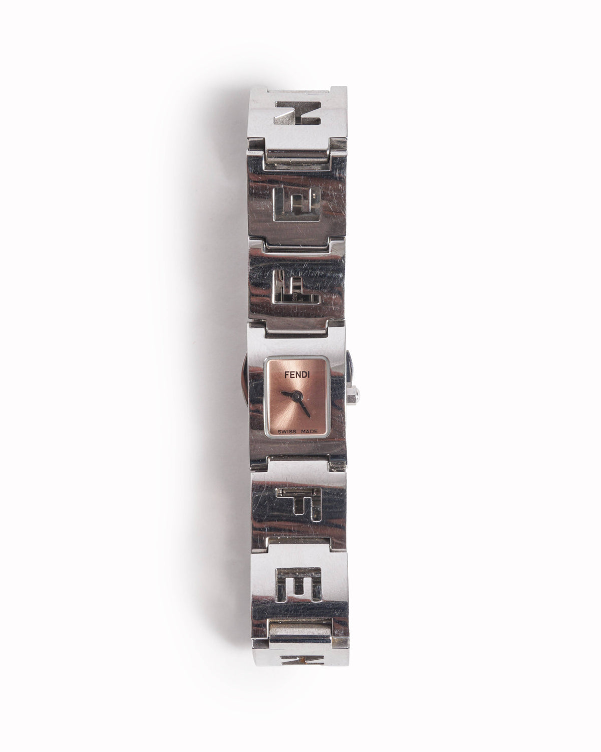 Vintage Fendi Swiss Made Silver-Tone Logo Cutout Watch